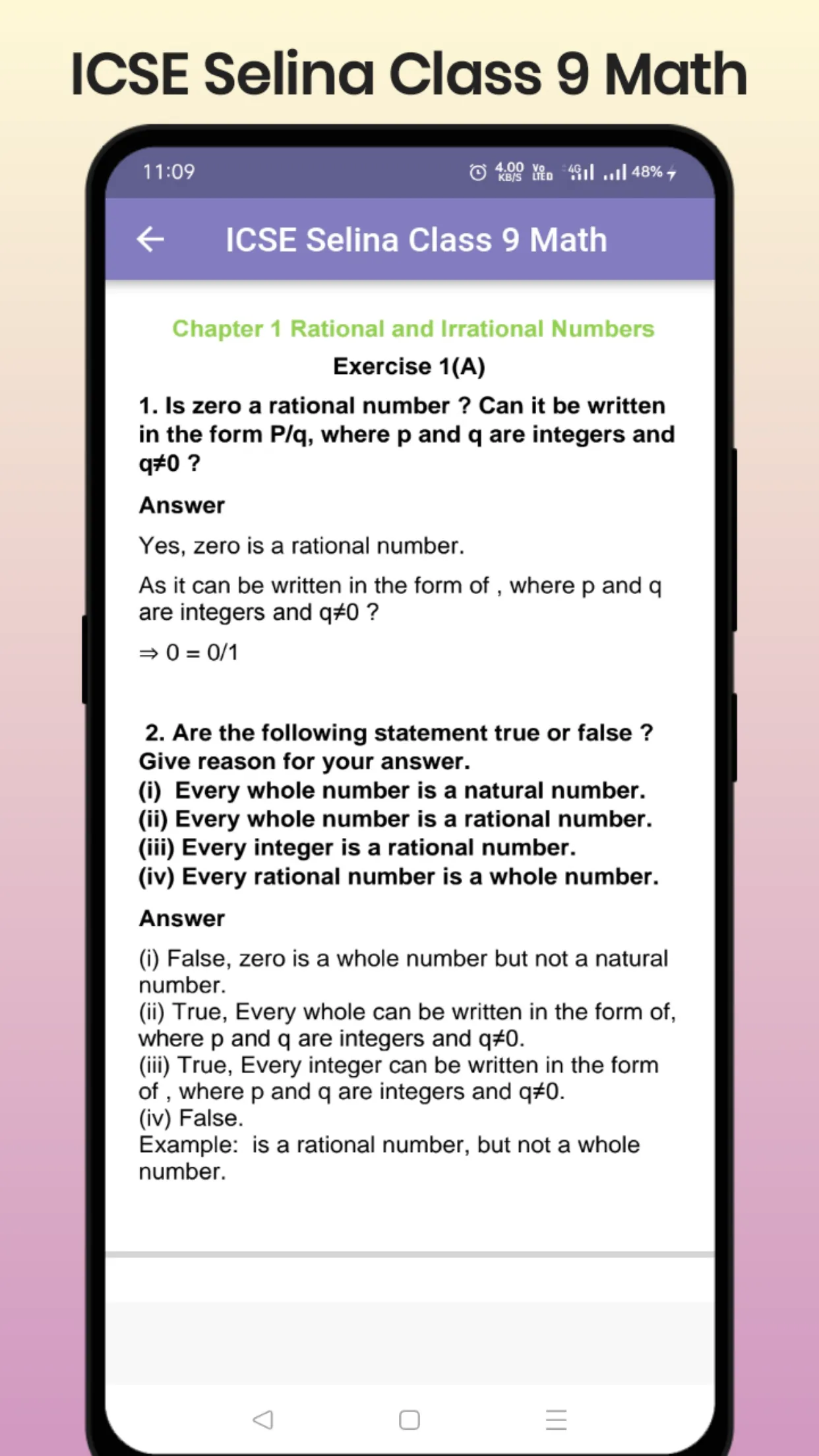 ICSE Selina Class 9 Math | Indus Appstore | Screenshot