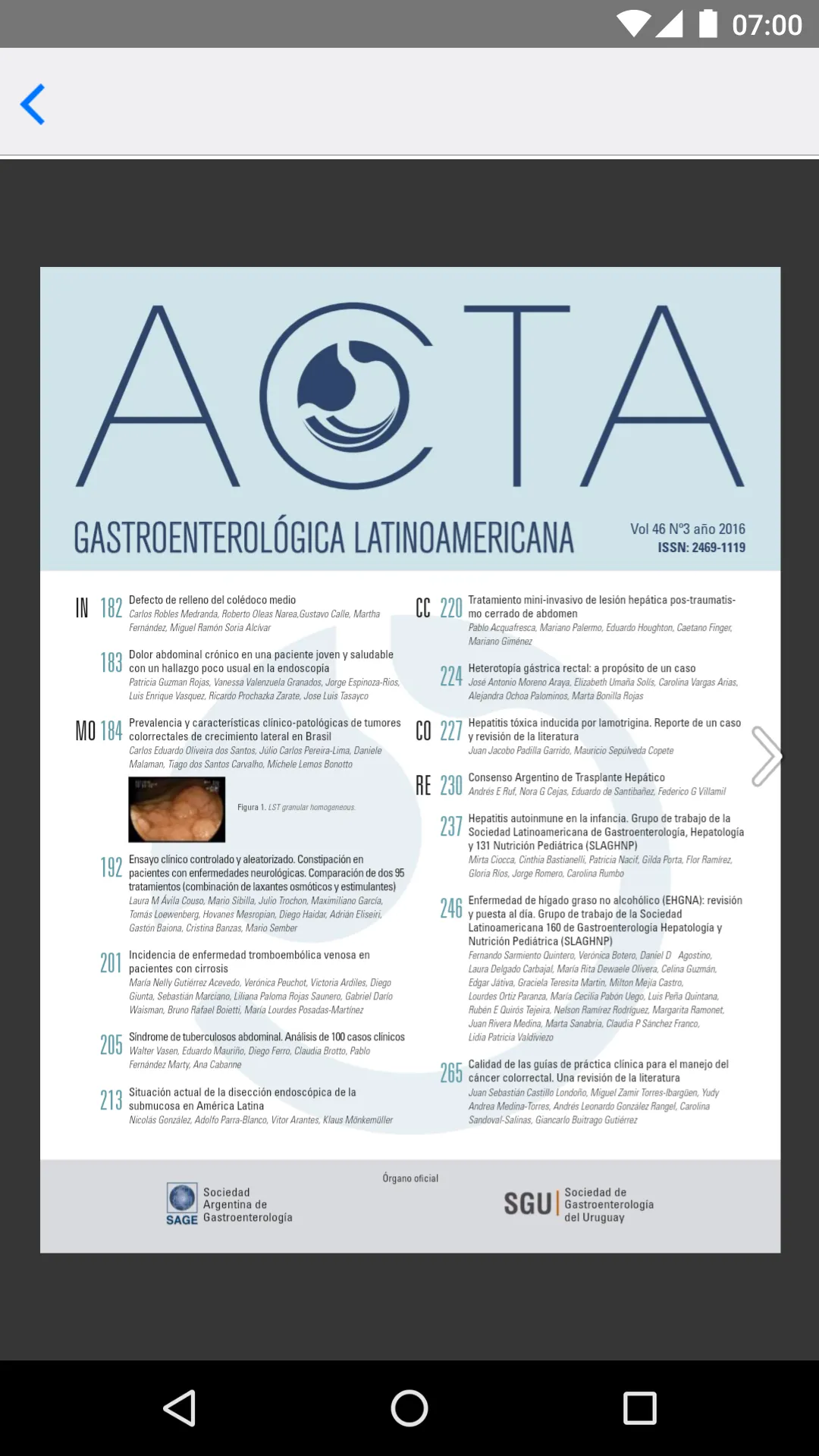 Acta Gastroenterol Latinoam. | Indus Appstore | Screenshot