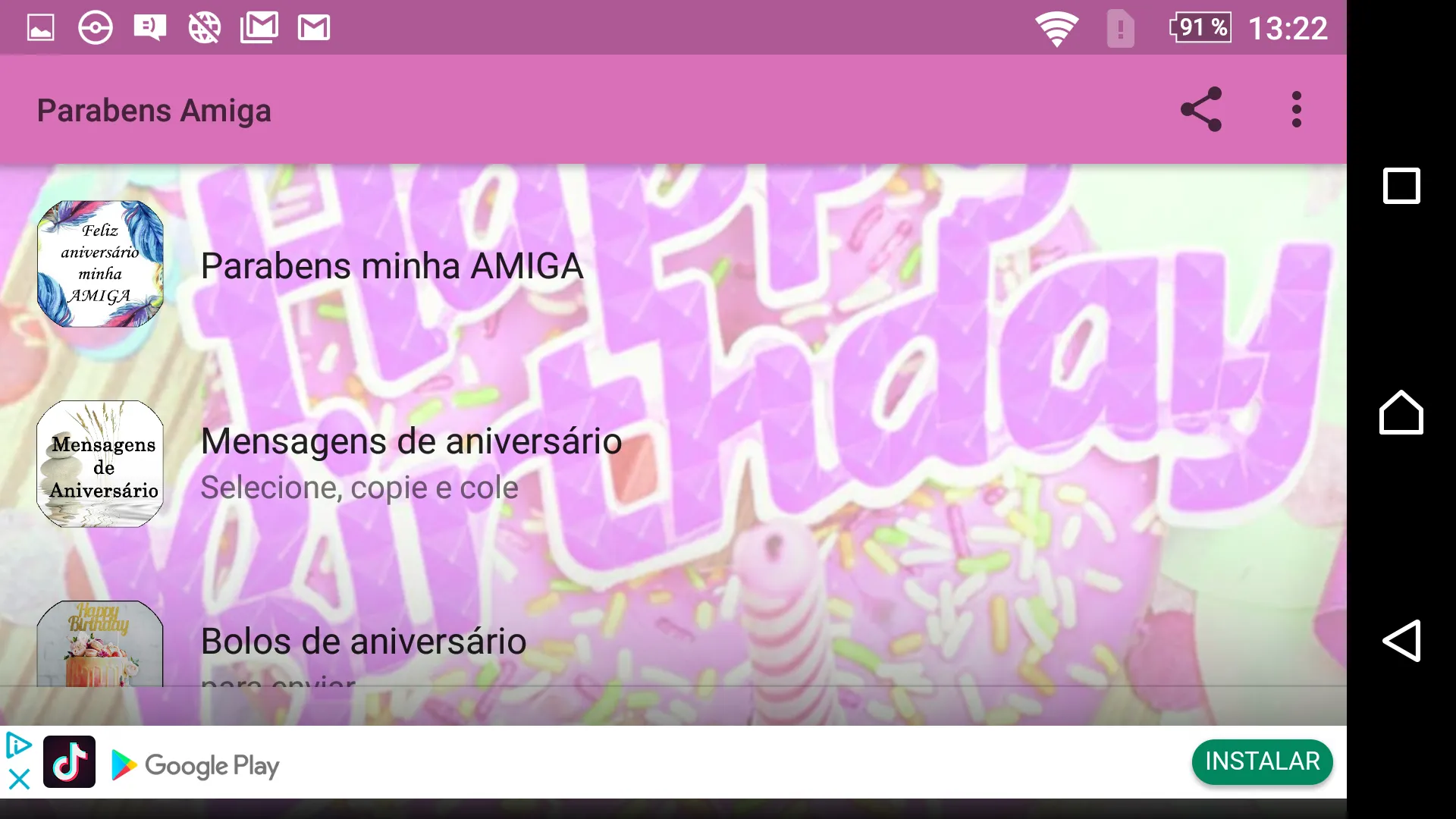 CARTÕES FELICITAR MINHA AMIGA | Indus Appstore | Screenshot