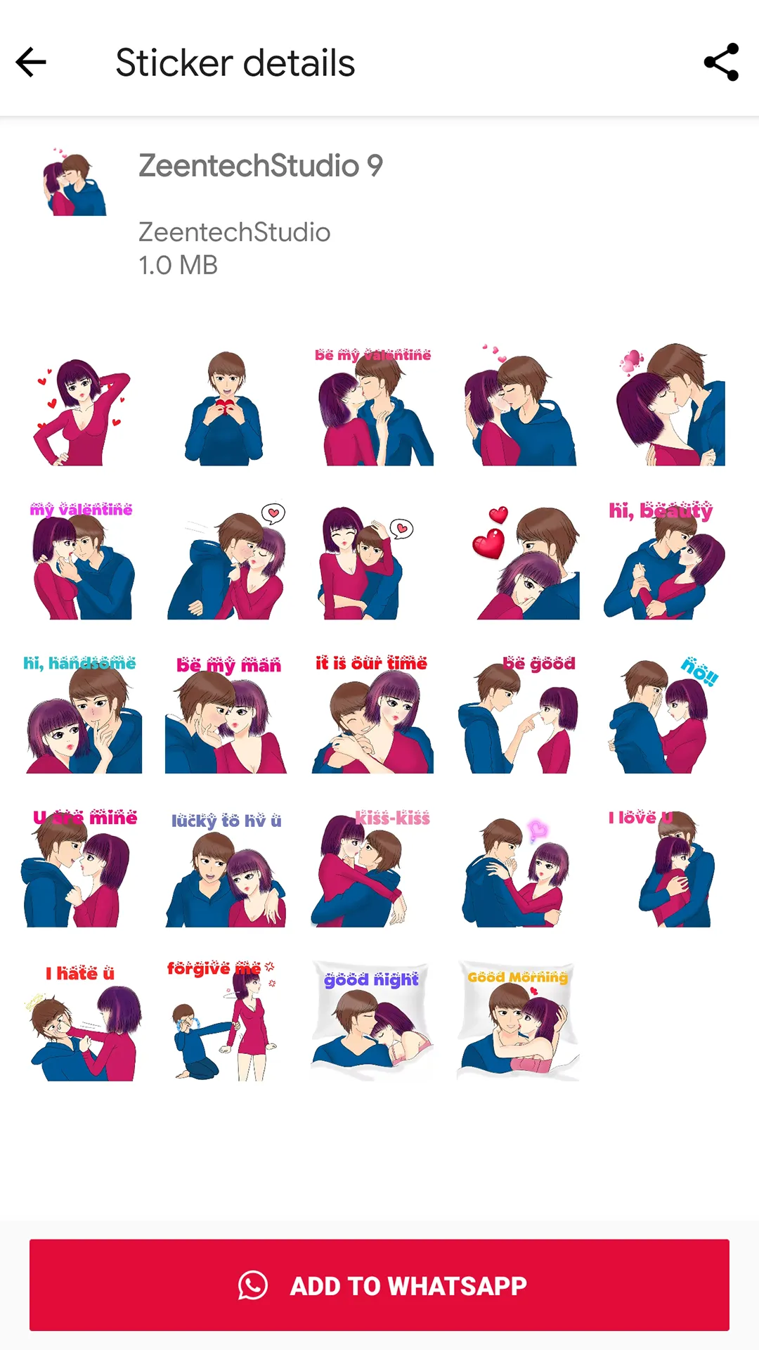 WASticker - Love Stickers 2022 | Indus Appstore | Screenshot