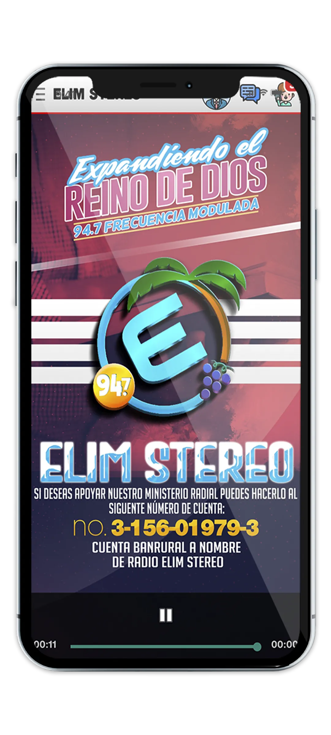 Elim Stéreo 94.7 FM | Indus Appstore | Screenshot