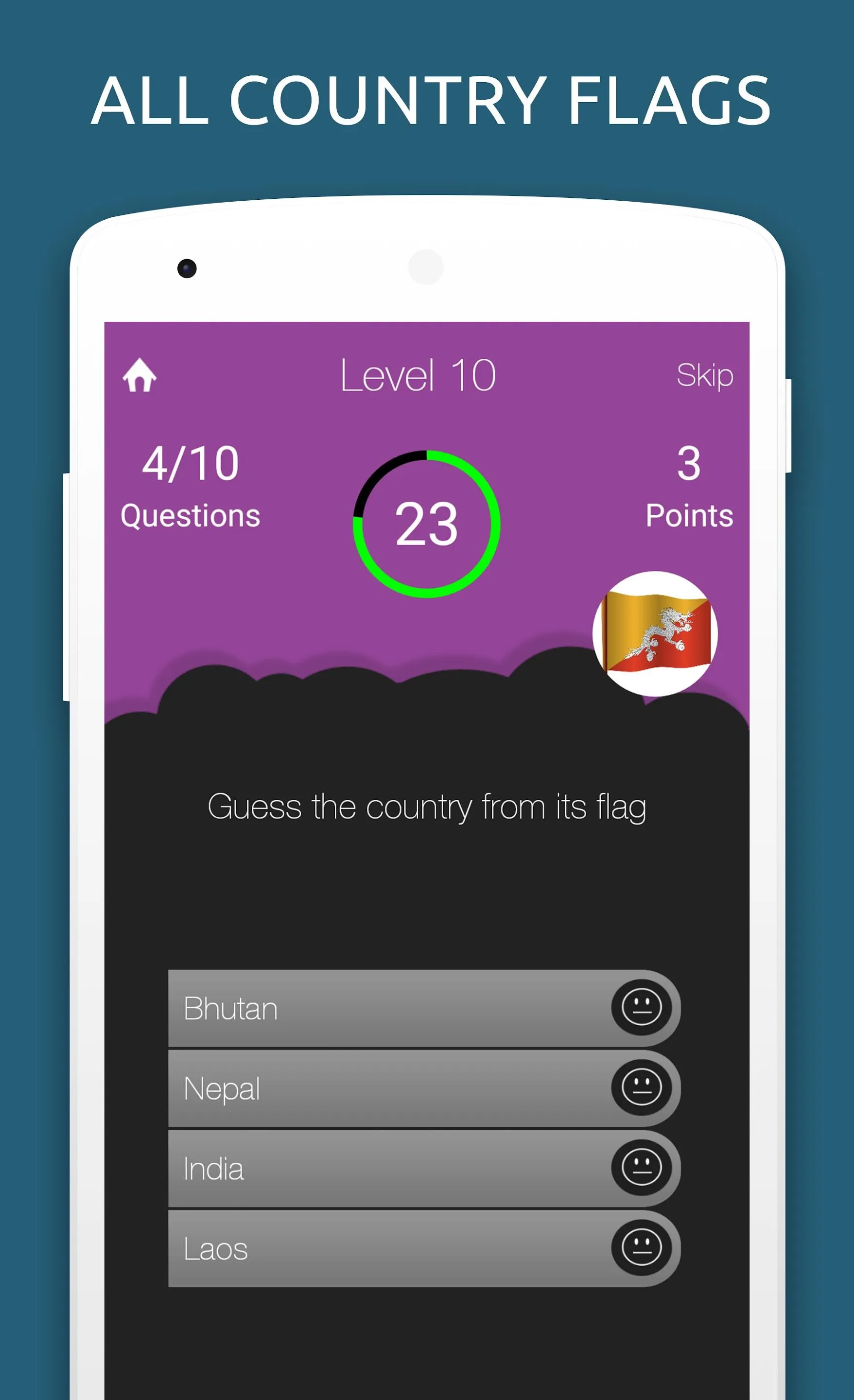 World Country Flags Quiz Test | Indus Appstore | Screenshot