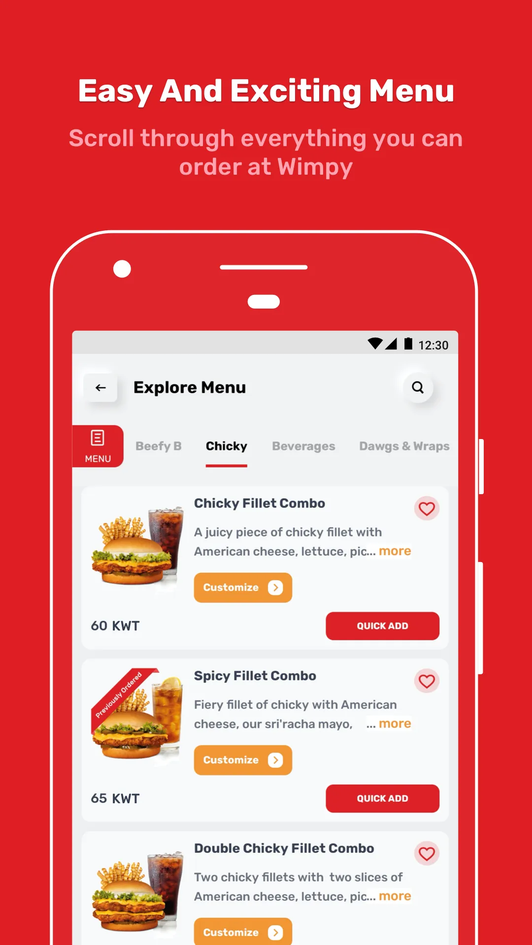 Wimpy Kuwait - Order burgers | Indus Appstore | Screenshot