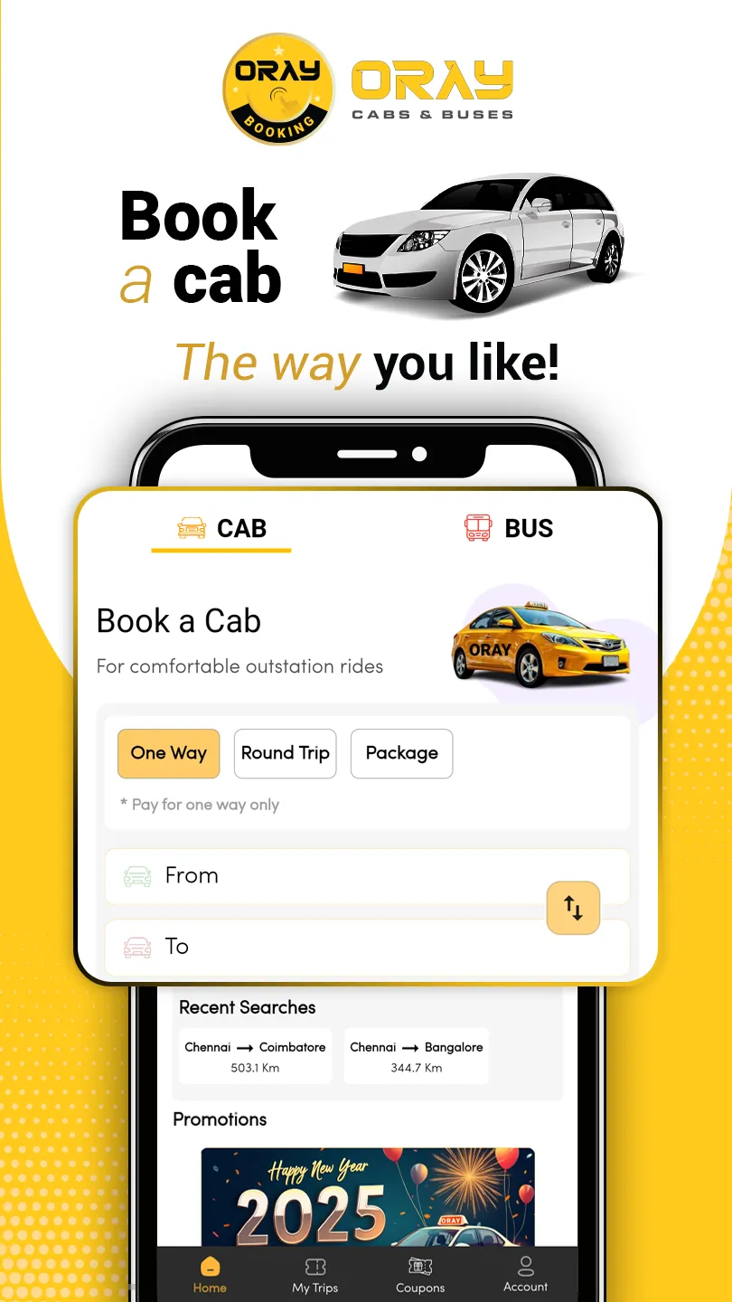 ORAY Booking - Cabs & Buses | Indus Appstore | Screenshot