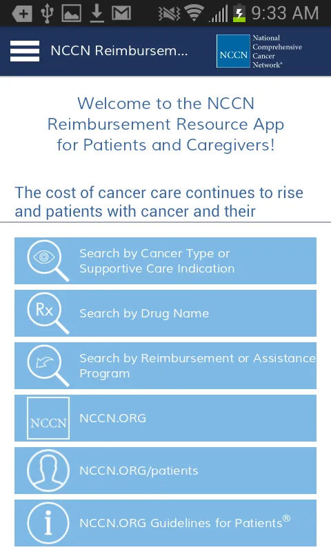 NCCN Reimbursement Resource | Indus Appstore | Screenshot