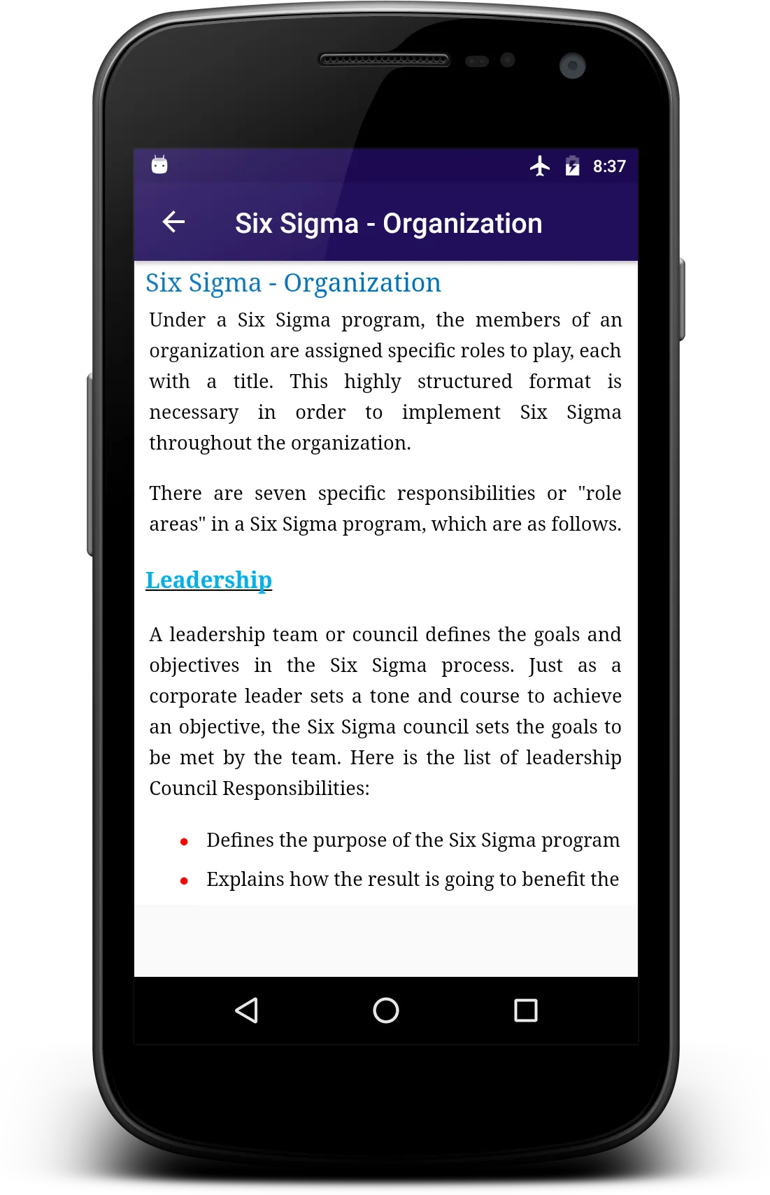 Learn - Six Sigma | Indus Appstore | Screenshot