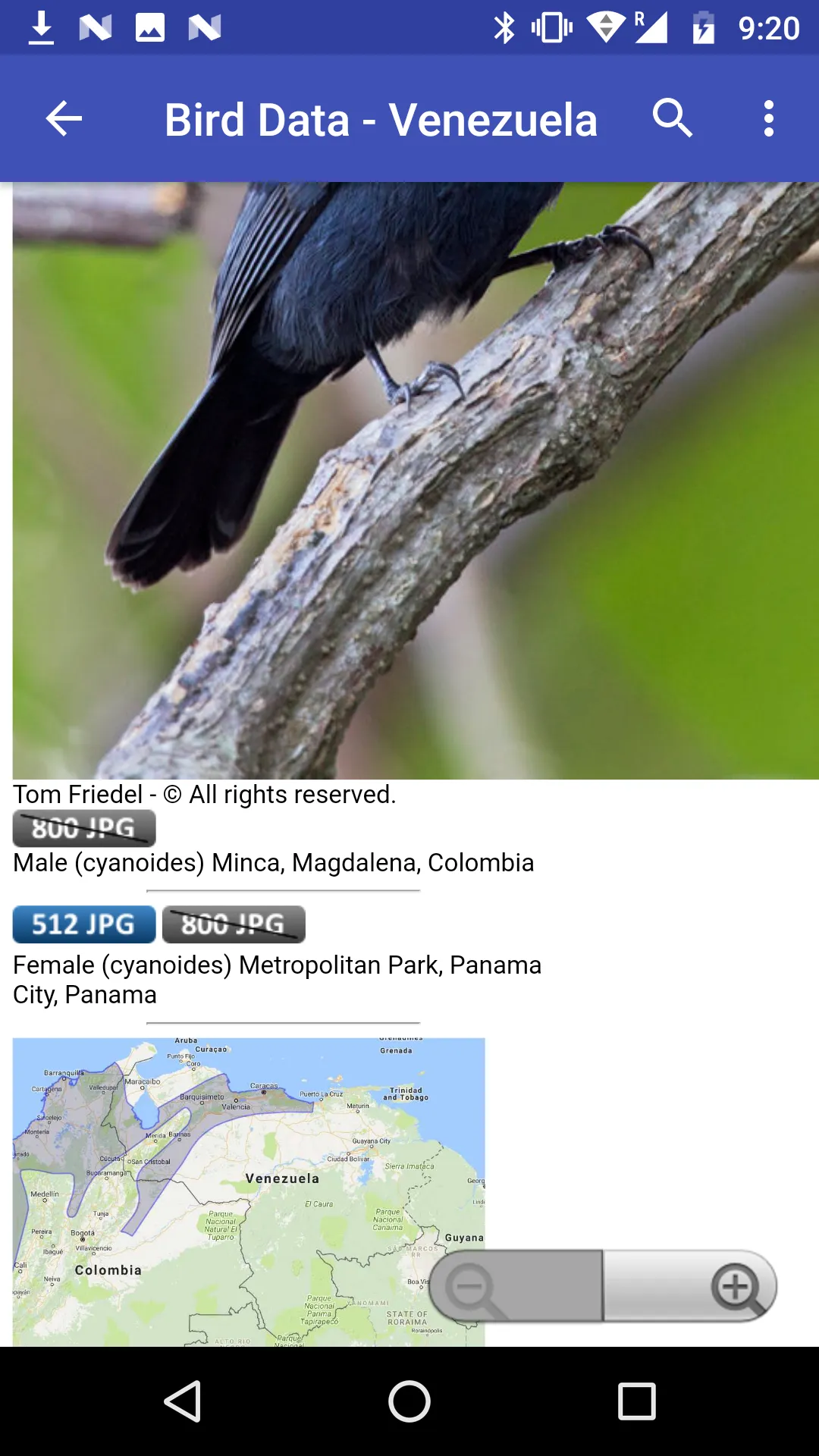 Bird Data - Venezuela | Indus Appstore | Screenshot