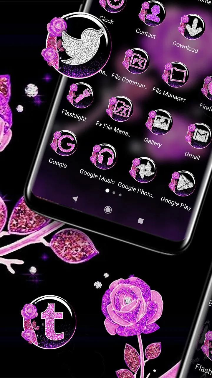 Purple Rose Launcher Theme | Indus Appstore | Screenshot