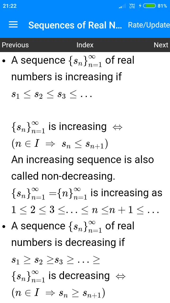 Sequences of Real Numbers | Indus Appstore | Screenshot