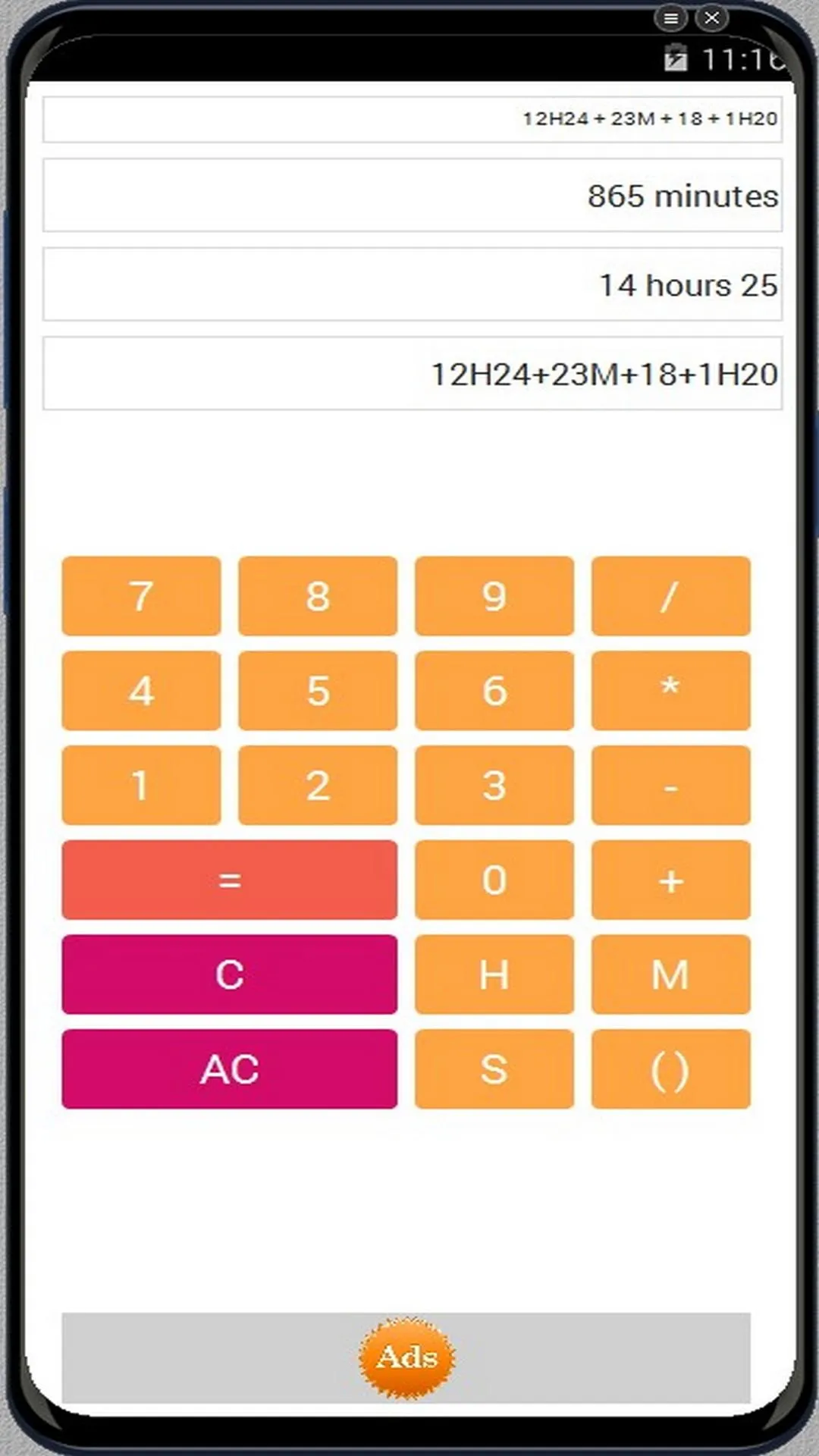 Hours minute sec. Calculator | Indus Appstore | Screenshot