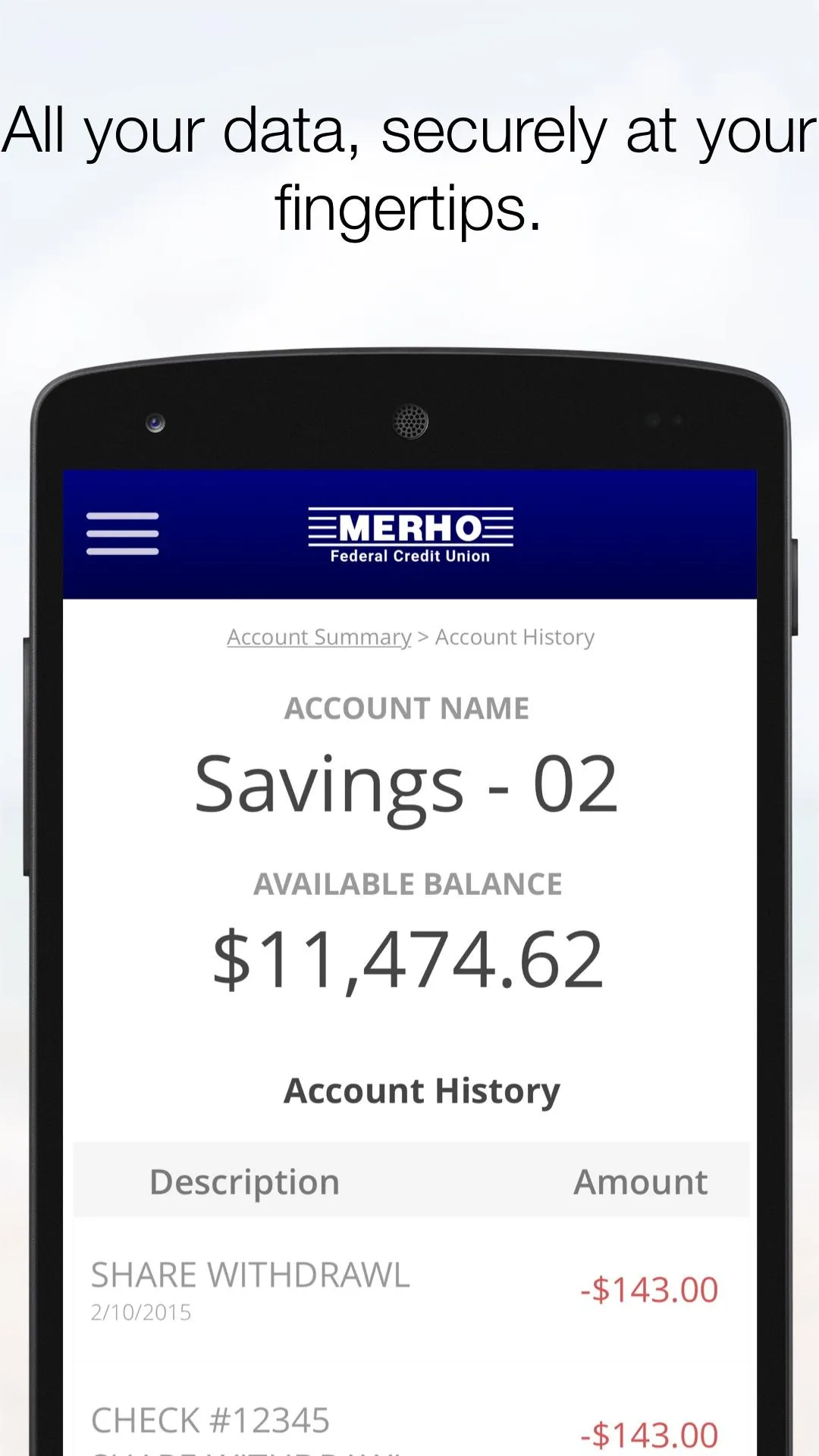 Merho Federal Credit Union Mem | Indus Appstore | Screenshot