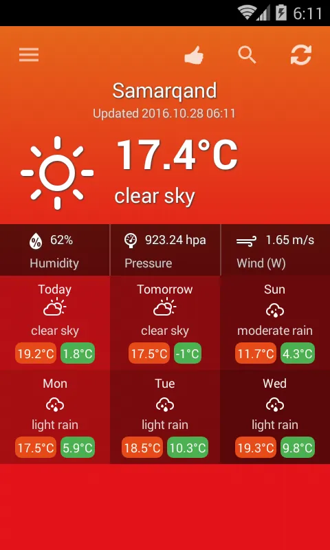 Weather Uzbekistan | Indus Appstore | Screenshot