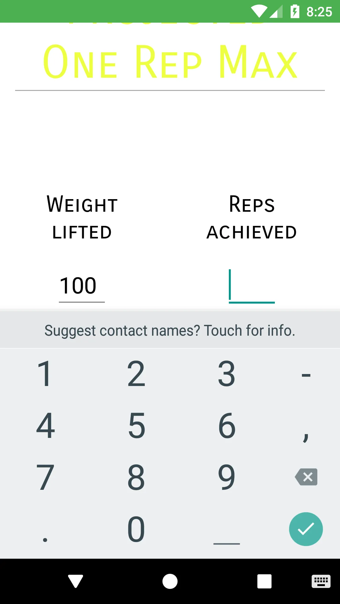 One Rep Max Calculator | Indus Appstore | Screenshot