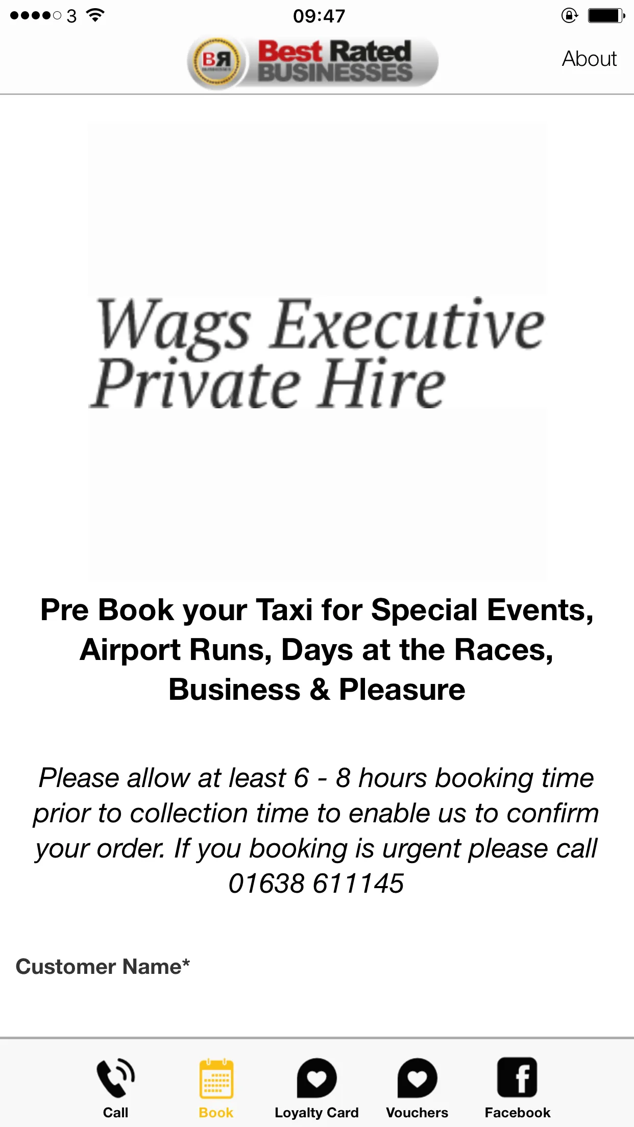 Wags Executive Private Hire | Indus Appstore | Screenshot