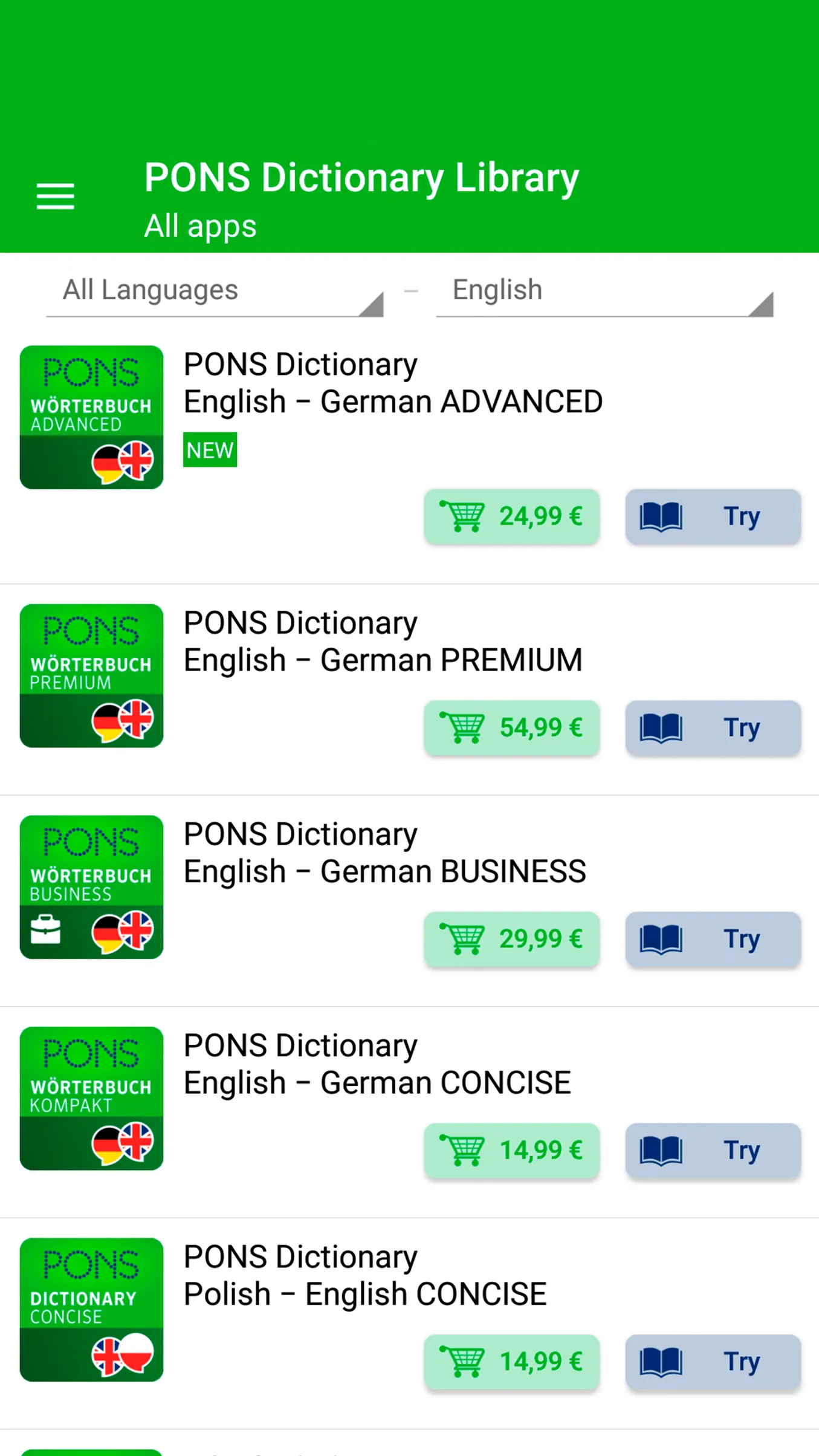 PONS Dictionary Library - Offl | Indus Appstore | Screenshot