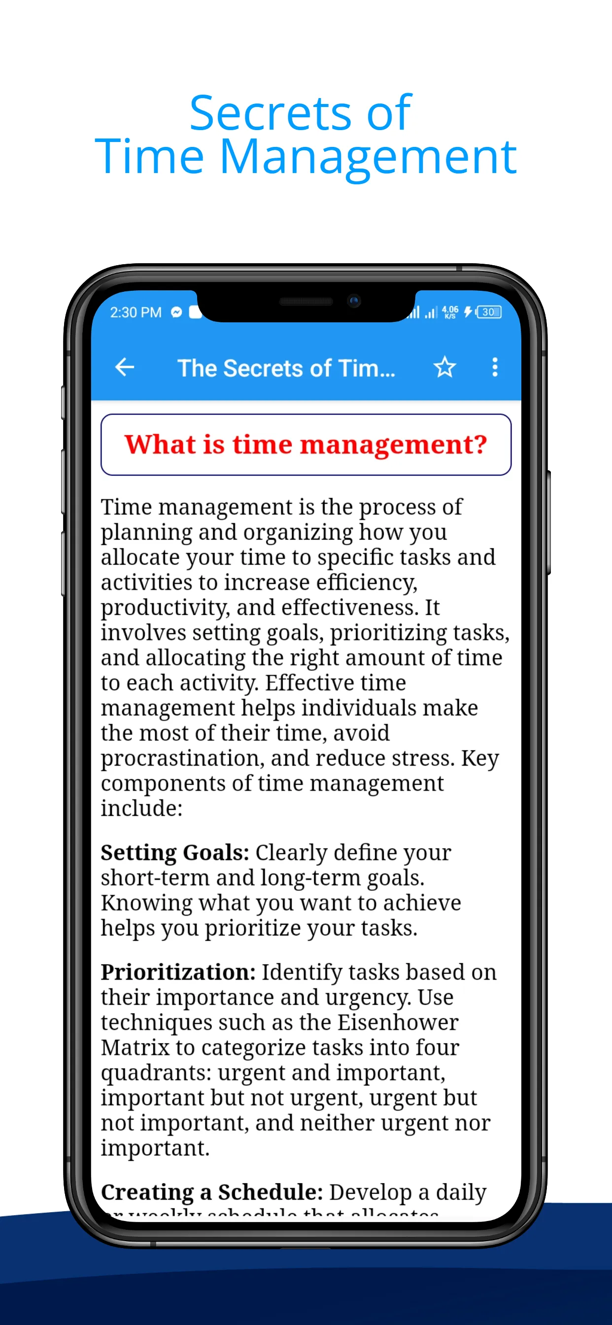 The Secrets of Time Management | Indus Appstore | Screenshot