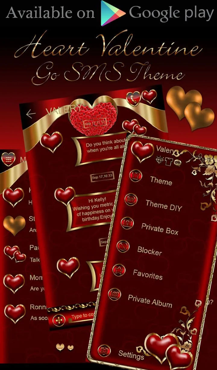 Hearts Love Go Locker theme | Indus Appstore | Screenshot