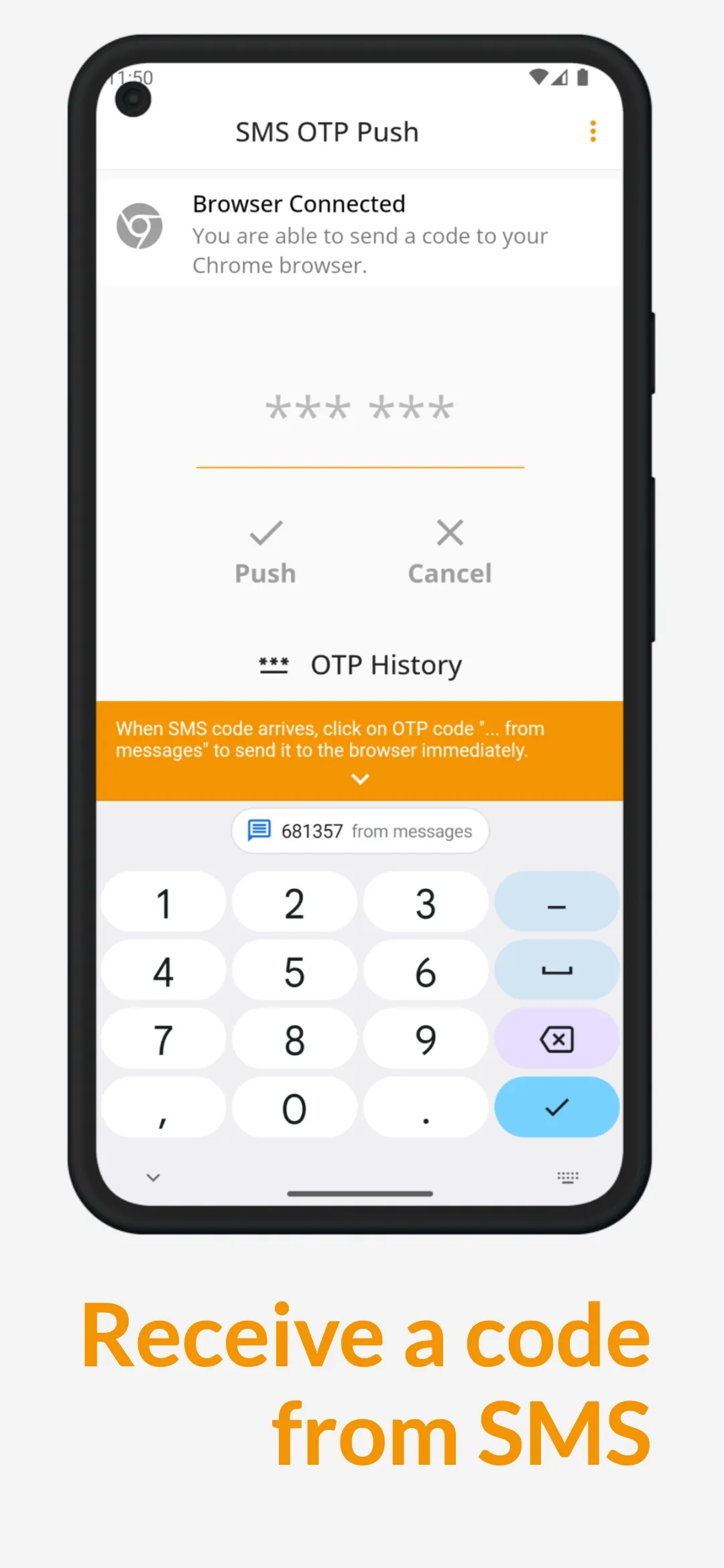 OTP Push | Indus Appstore | Screenshot