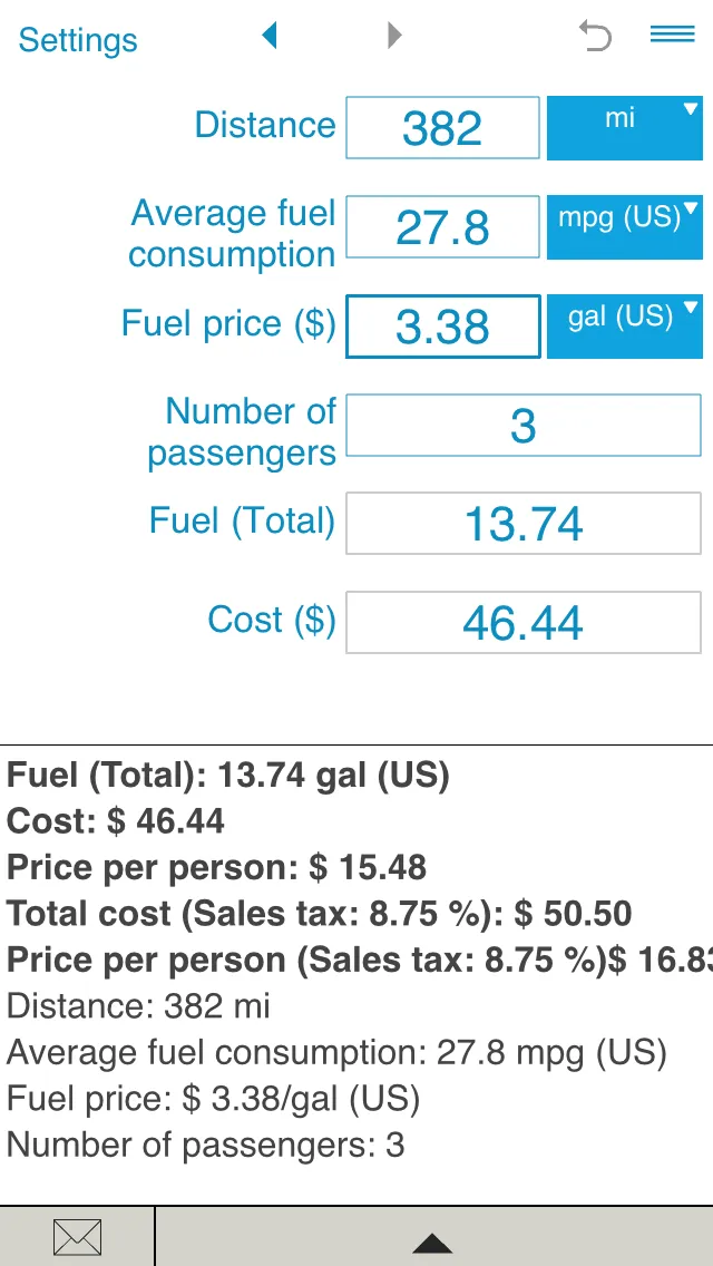 Fuel cost calculator | Indus Appstore | Screenshot