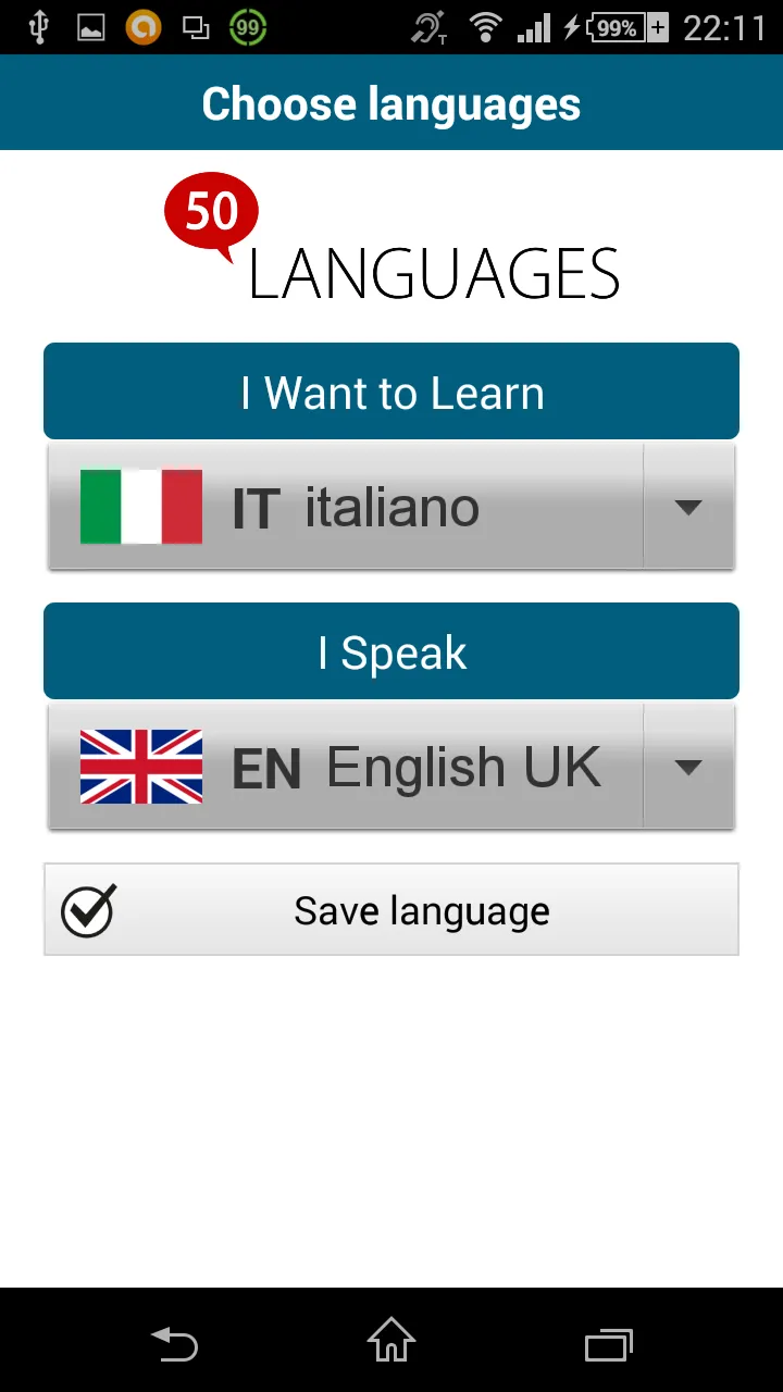 Learn Italian - 50 languages | Indus Appstore | Screenshot