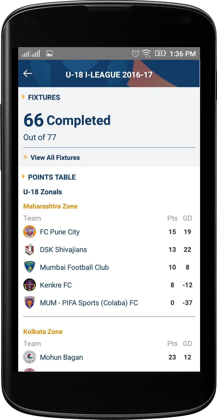 I-League Official | Indus Appstore | Screenshot