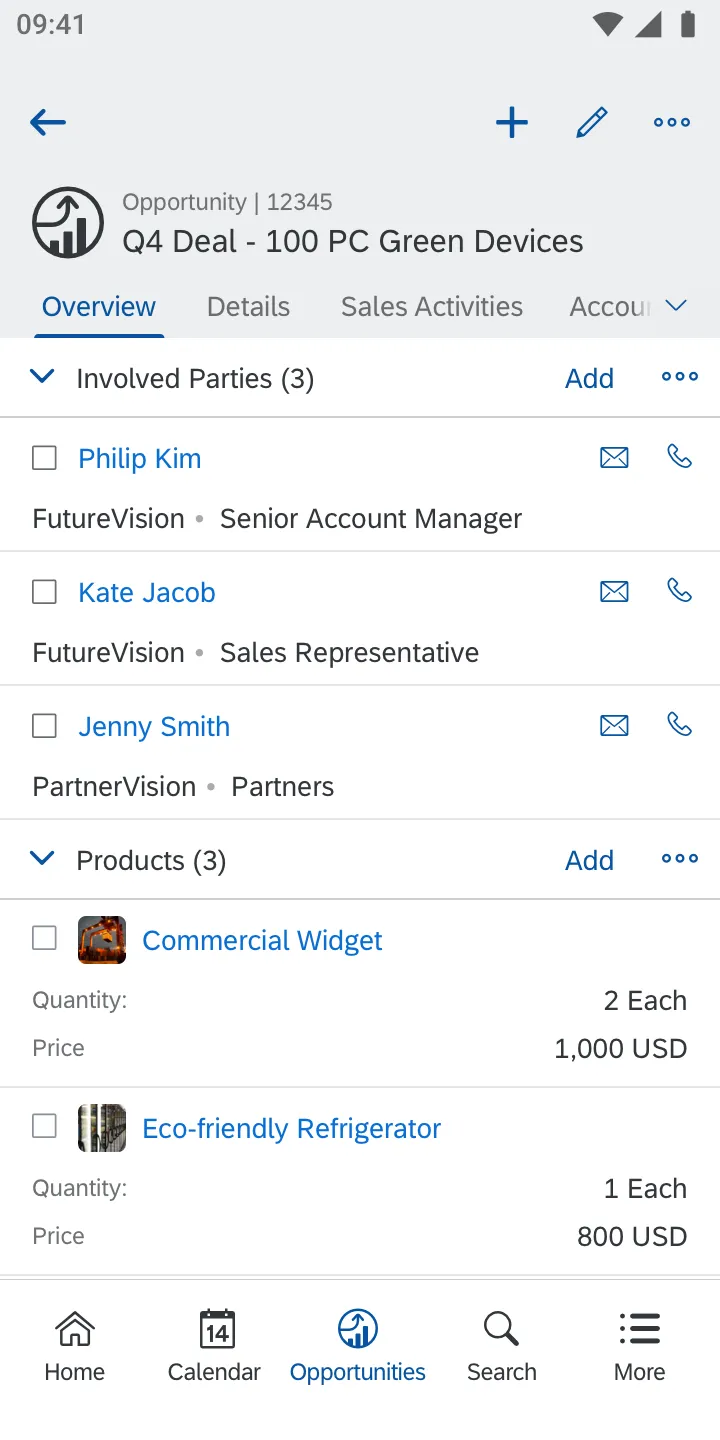 SAP Cloud for Customer | Indus Appstore | Screenshot