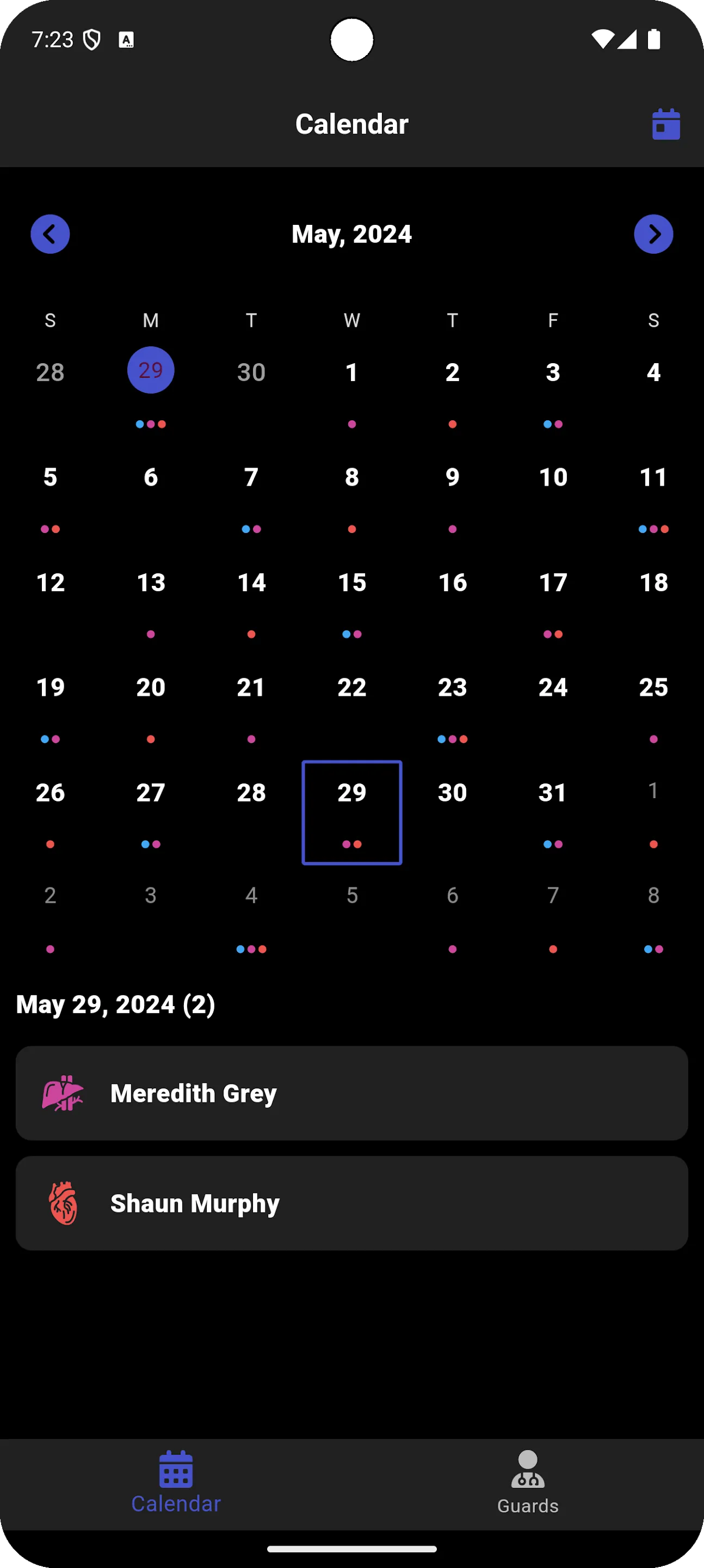 Guardians -  On Calls Calendar | Indus Appstore | Screenshot