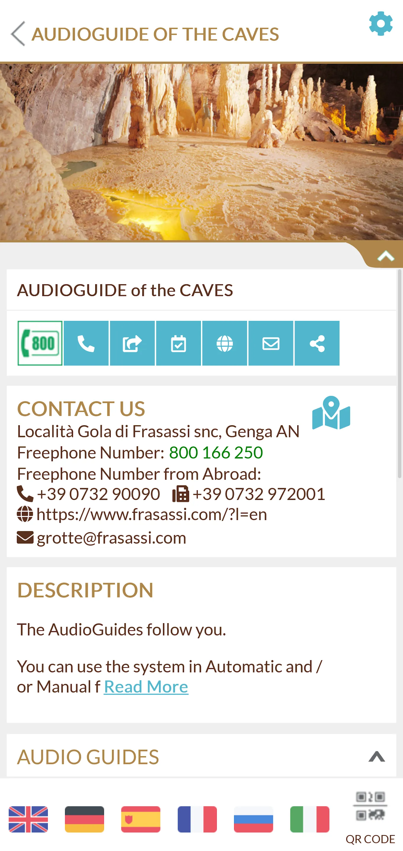 Audio guides Frasassi Caves | Indus Appstore | Screenshot