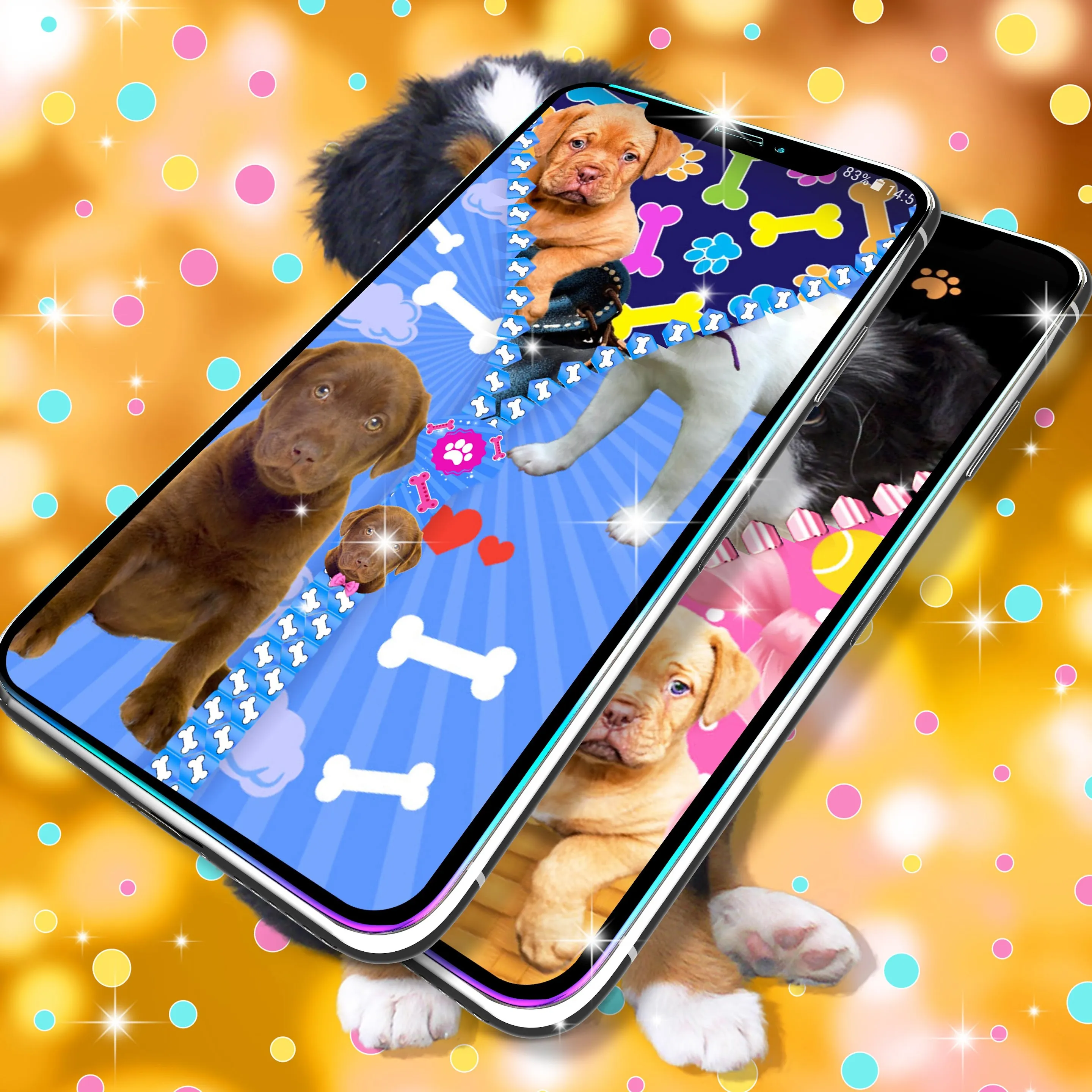 Cute puppy zipper lock screen | Indus Appstore | Screenshot