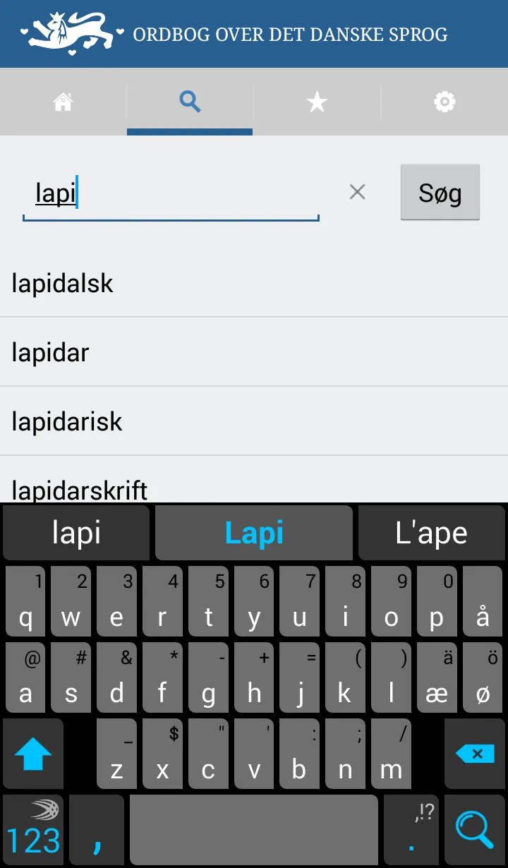 Ordbog over det danske Sprog | Indus Appstore | Screenshot