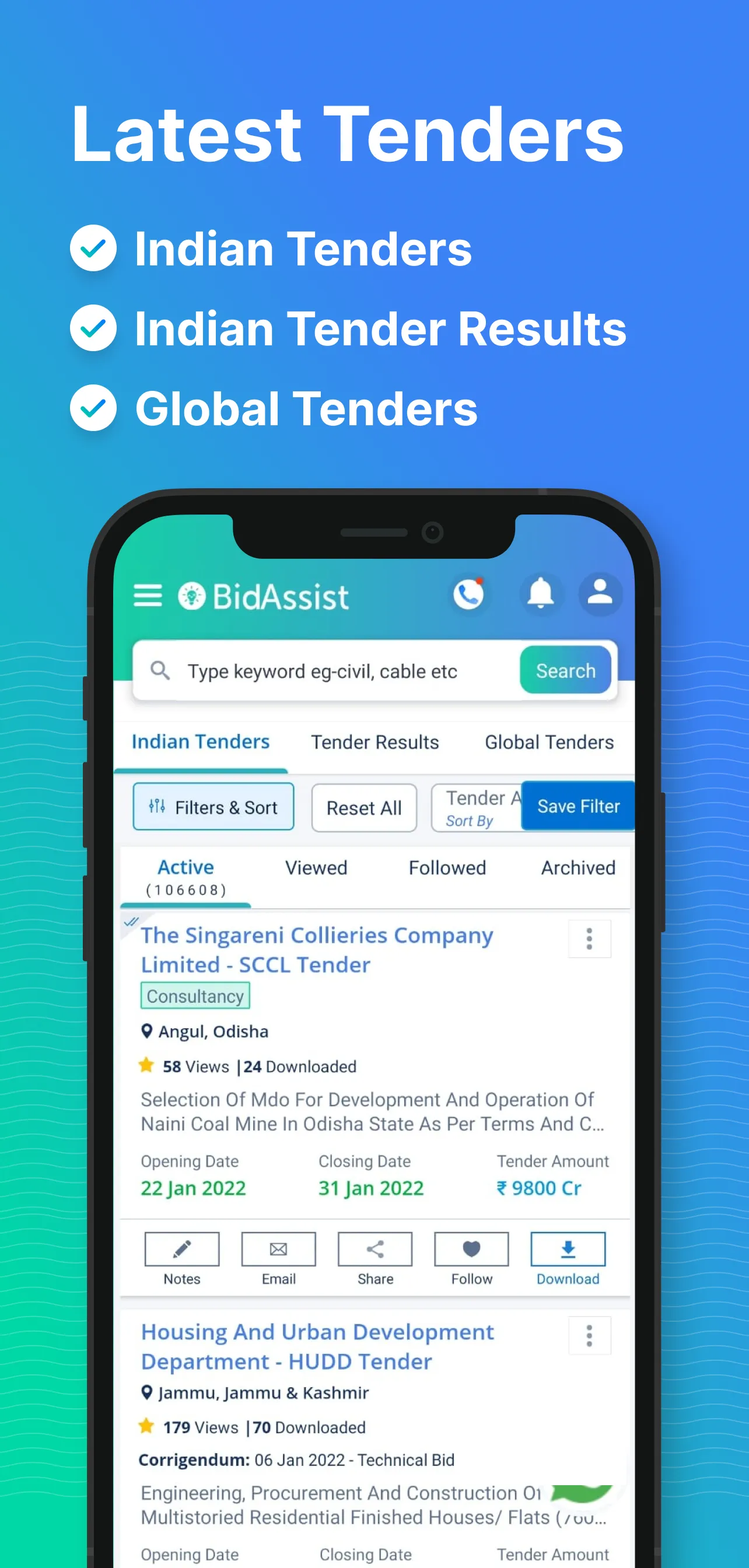 BidAssist- Latest Govt Tenders | Indus Appstore | Screenshot