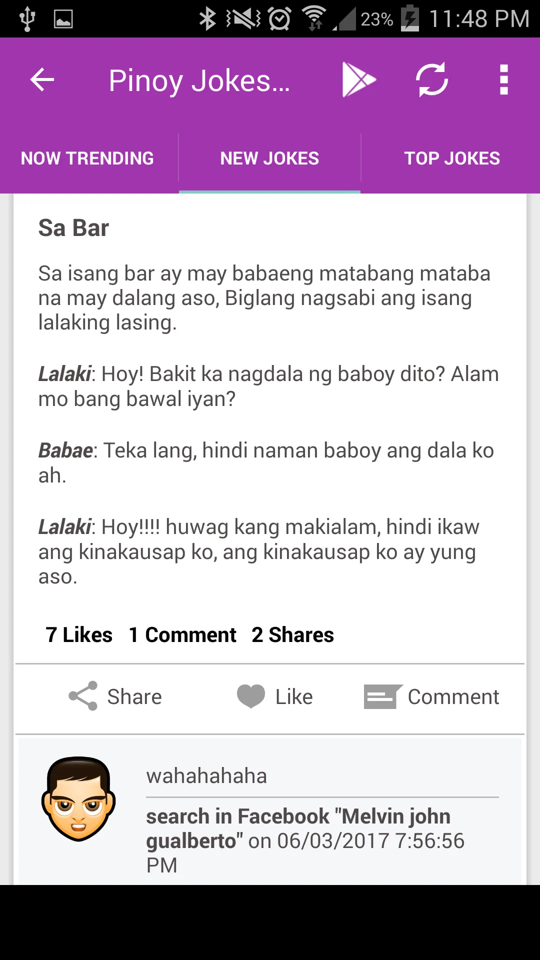 Pinoy Jokes Extreme | Indus Appstore | Screenshot