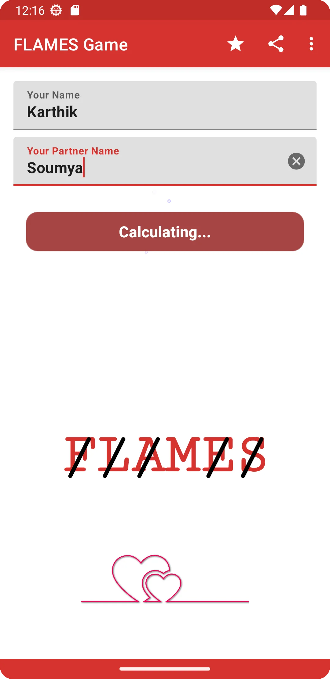 FLAMES : Love Game | Indus Appstore | Screenshot