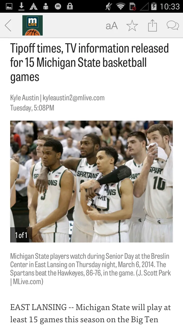 MLive.com: MSU Basketball News | Indus Appstore | Screenshot