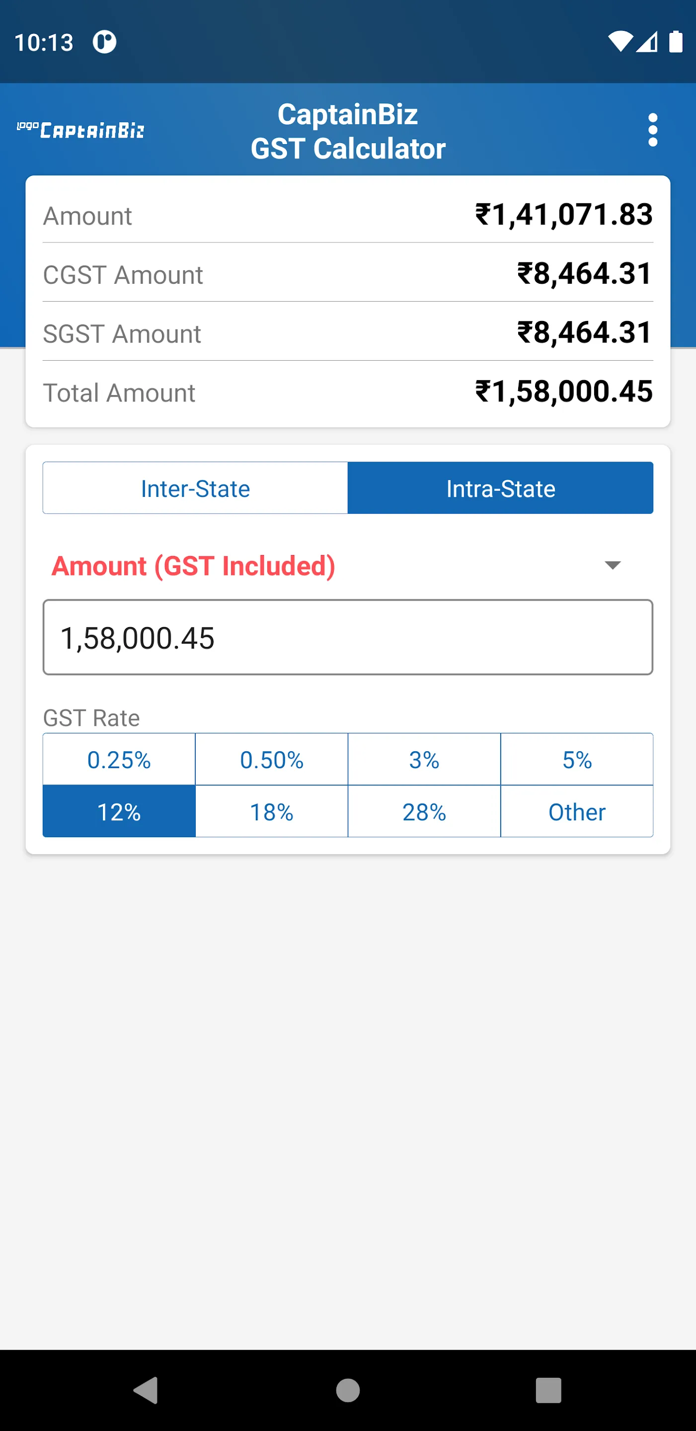 CaptainBiz GST Calculator | Indus Appstore | Screenshot