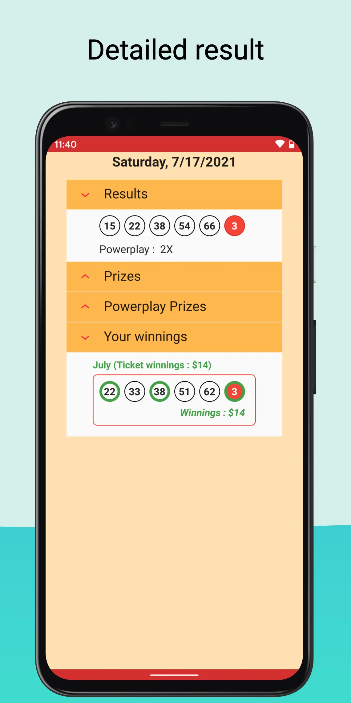 Results Powerball Megamillions | Indus Appstore | Screenshot