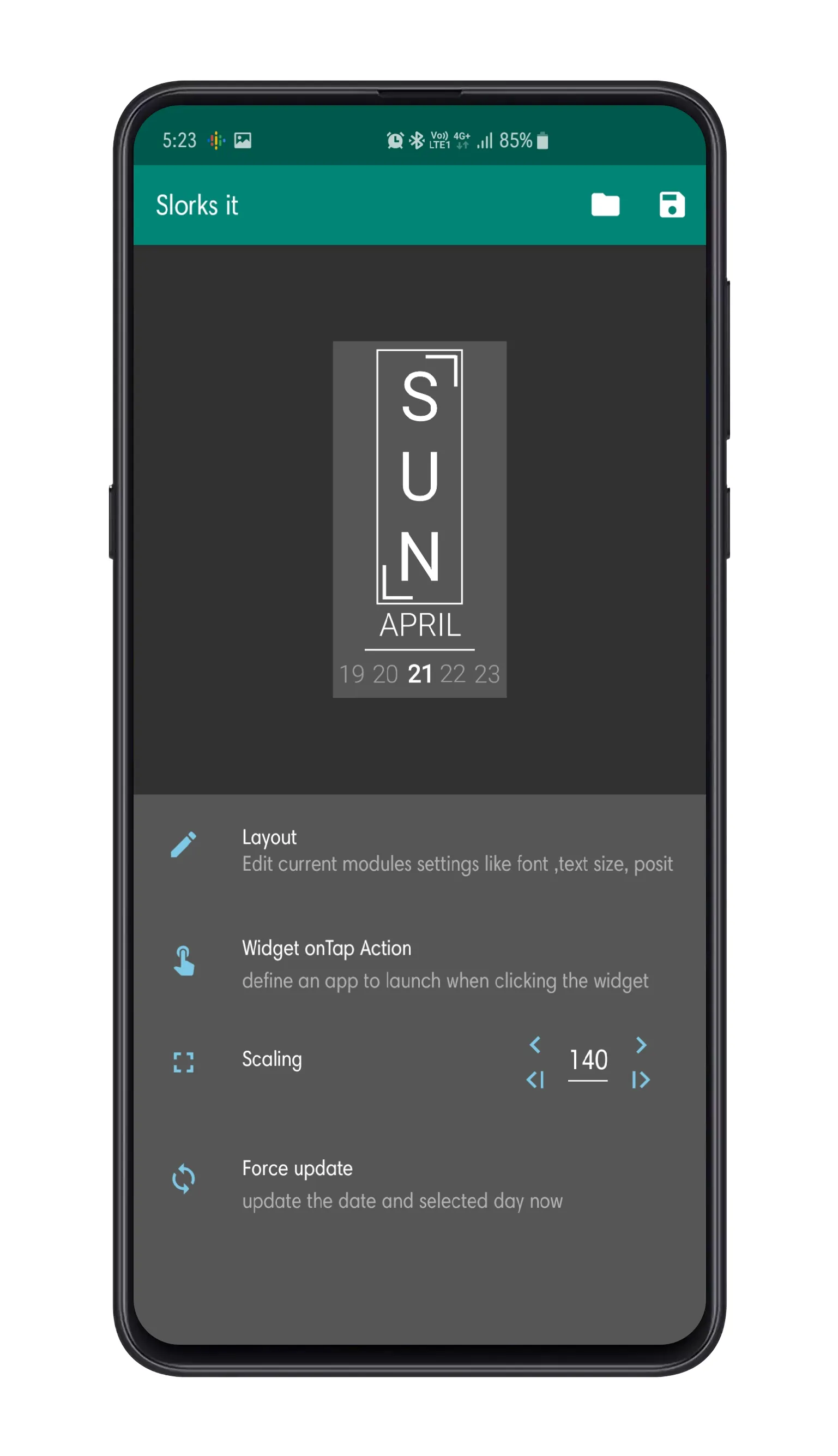 Slorks it - Calendar Widget | Indus Appstore | Screenshot