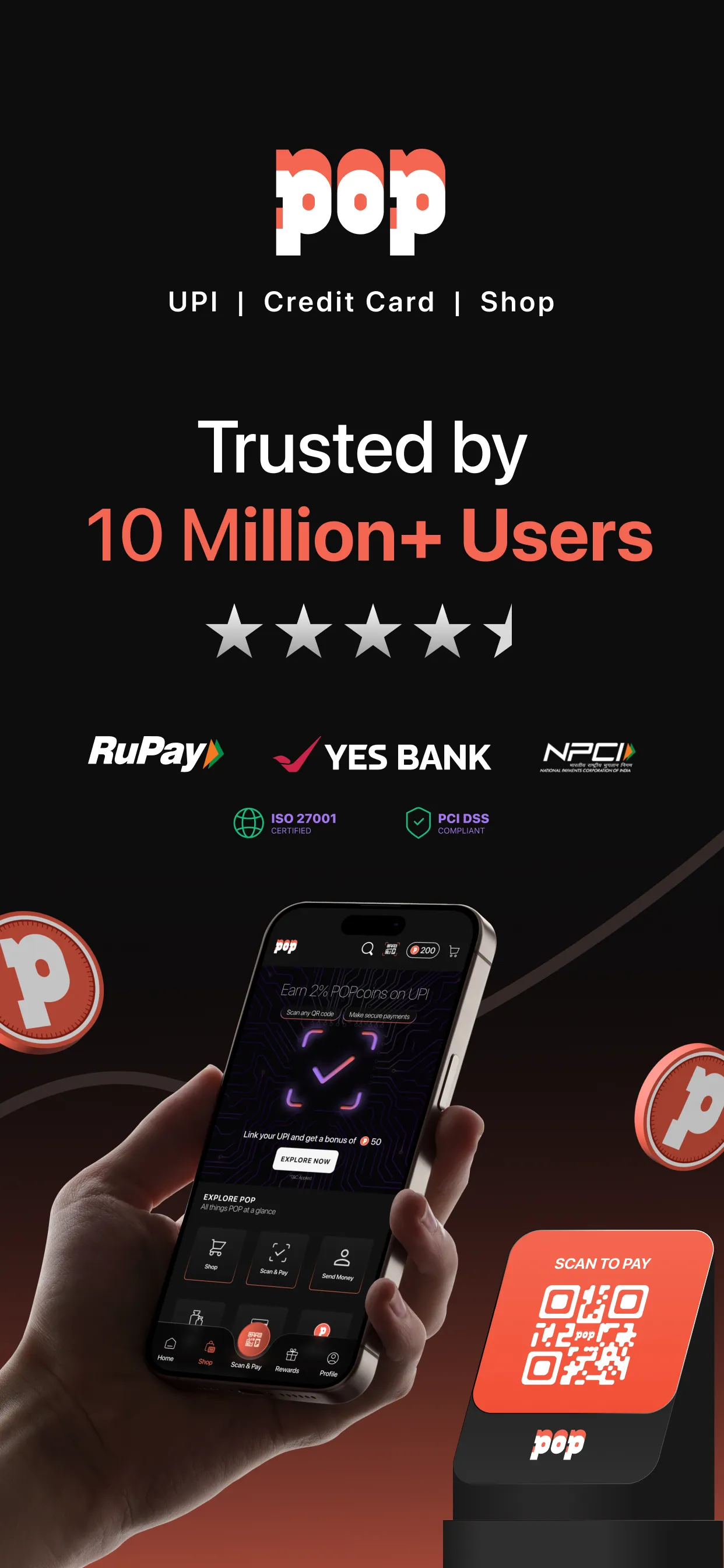 POP: UPI & Credit Card Rewards | Indus Appstore | Screenshot