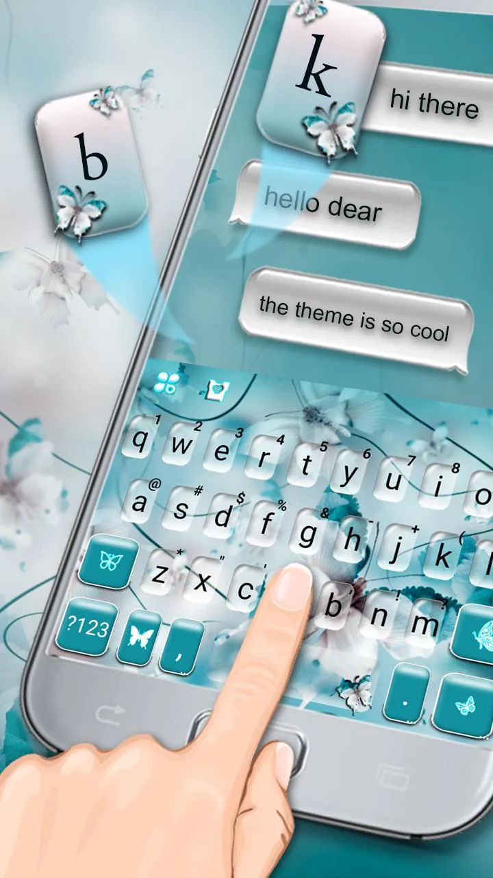 Blue Butterfly Keyboard Theme | Indus Appstore | Screenshot