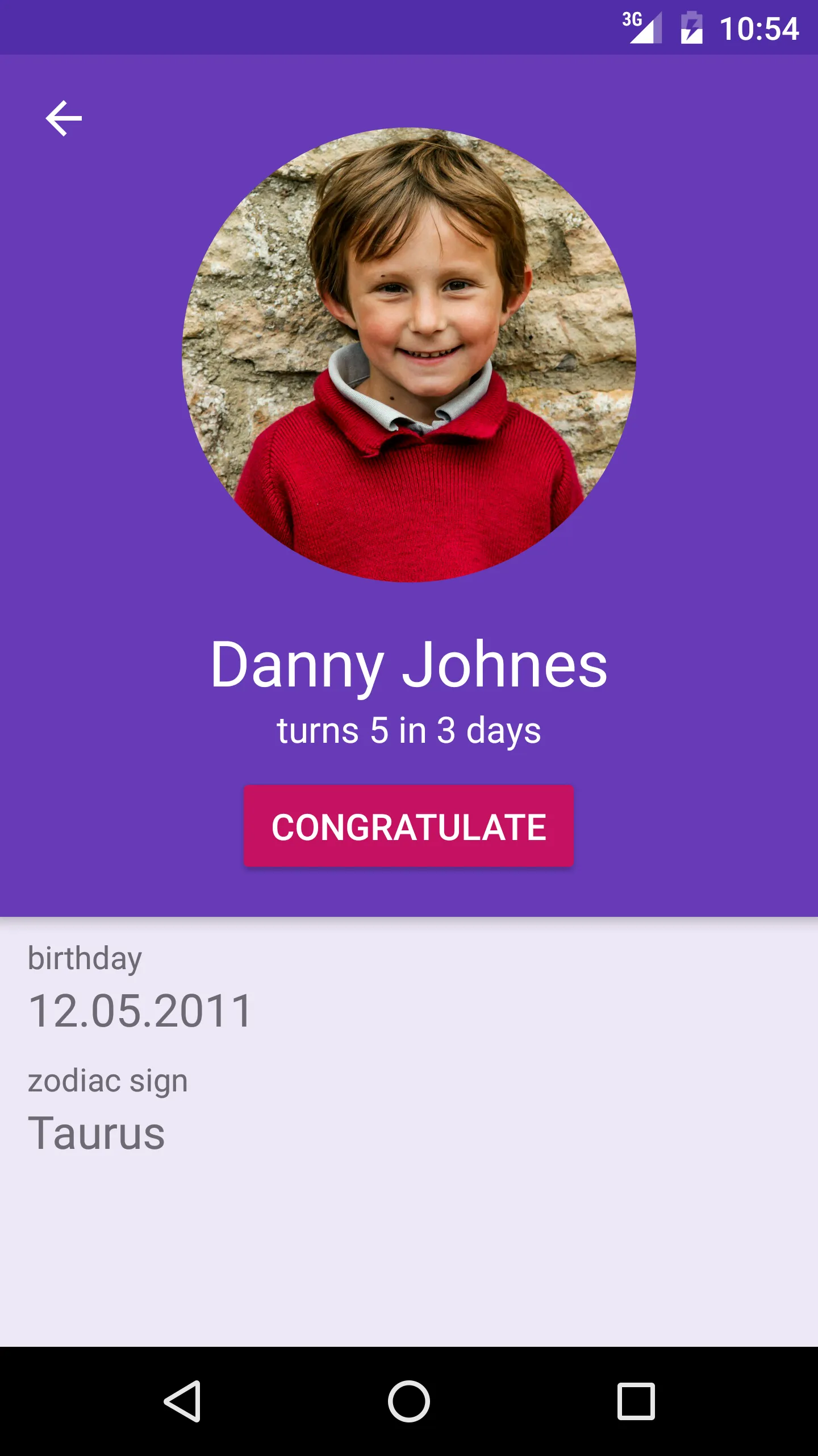 Birthday Calendar | Indus Appstore | Screenshot