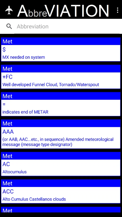 Aviation Abbreviations | Indus Appstore | Screenshot