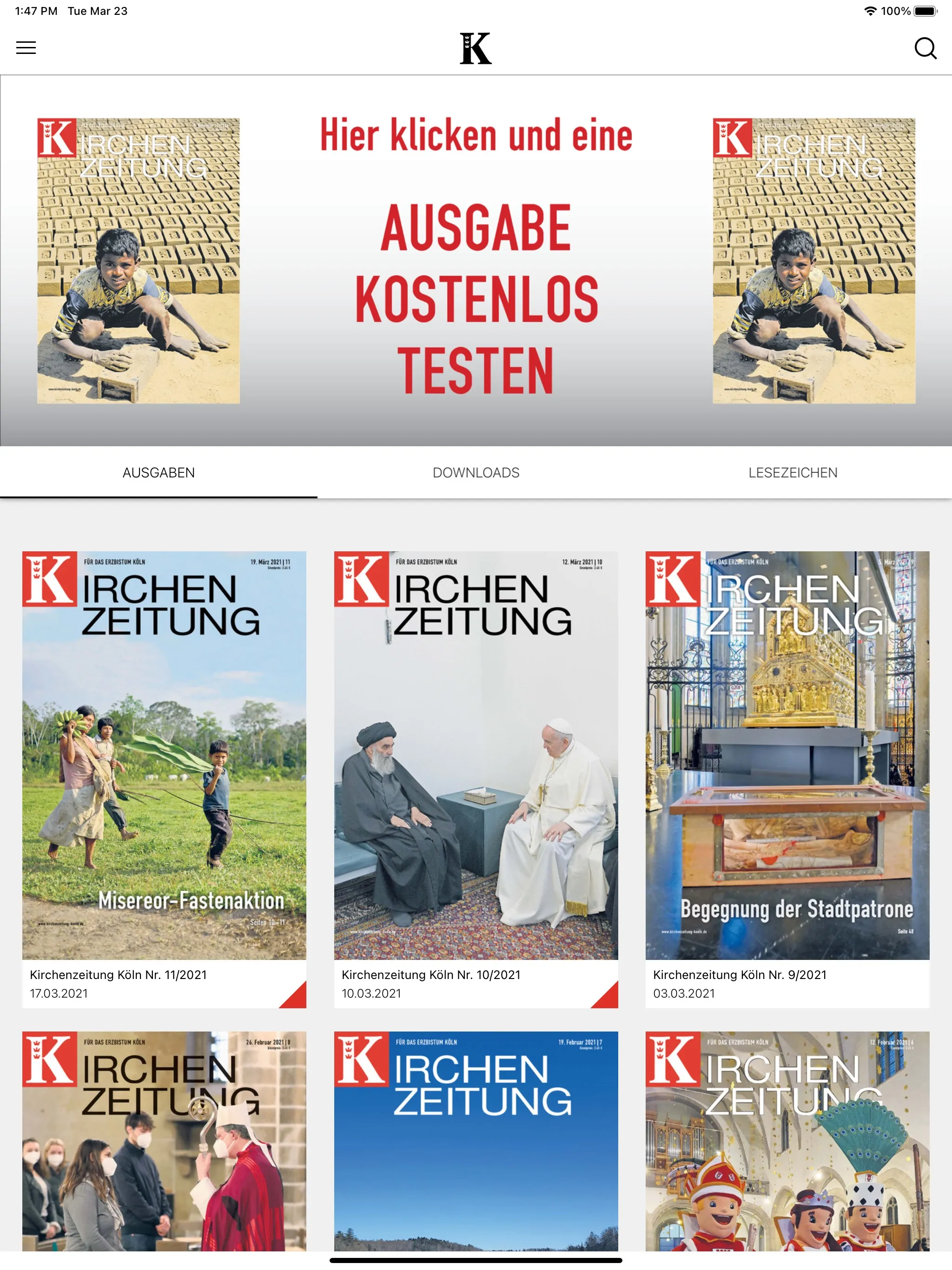 Kirchenzeitung Köln online | Indus Appstore | Screenshot