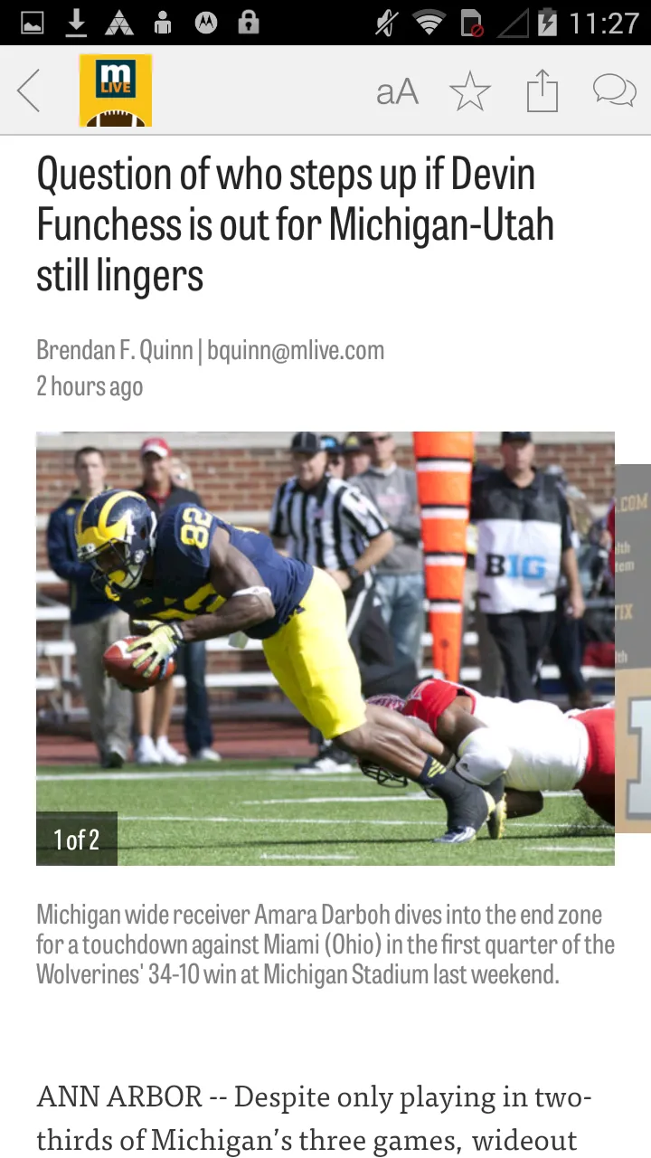 MLive.com: U M Football News | Indus Appstore | Screenshot