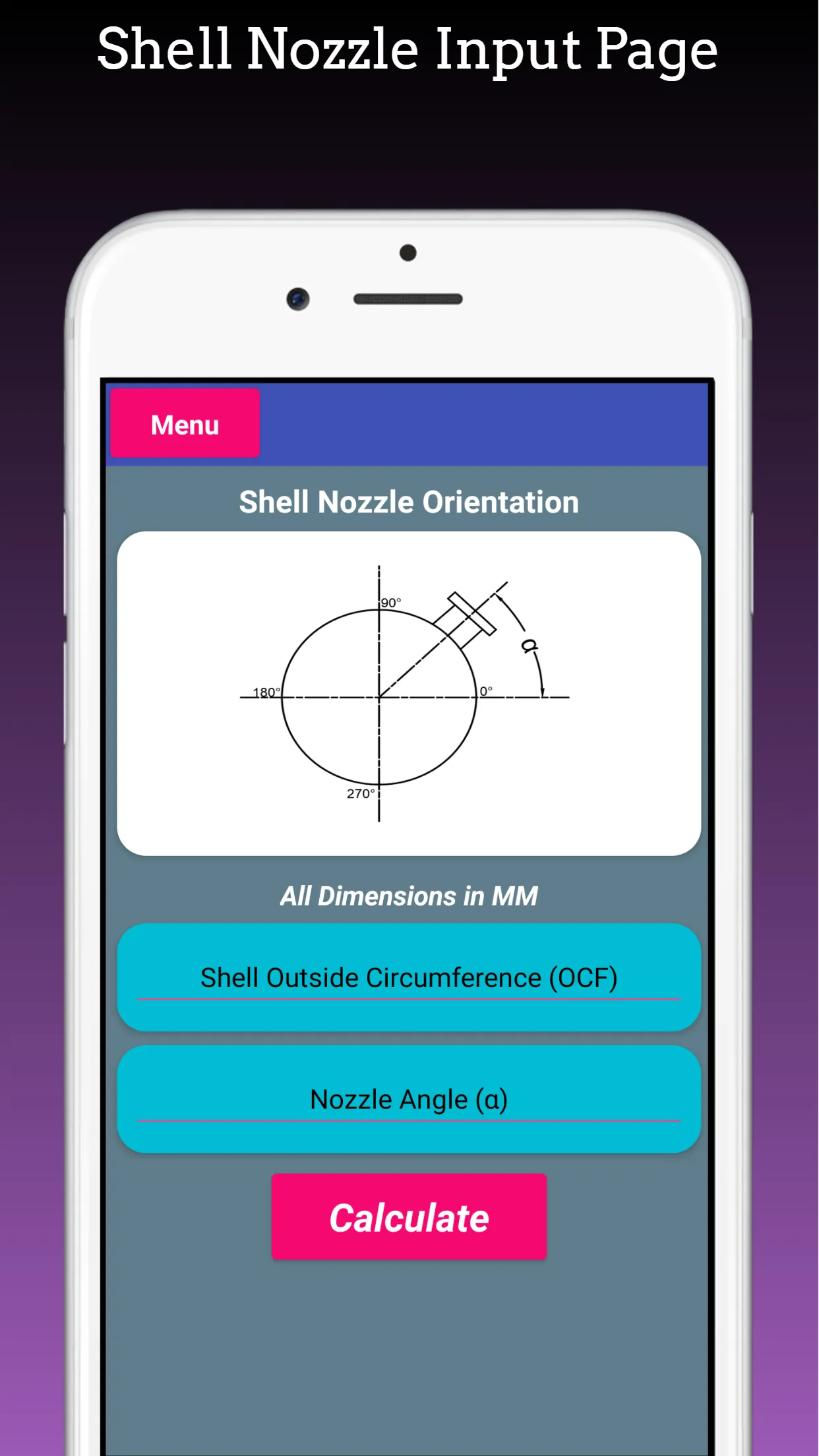 Nozzle Orientation Calculator | Indus Appstore | Screenshot