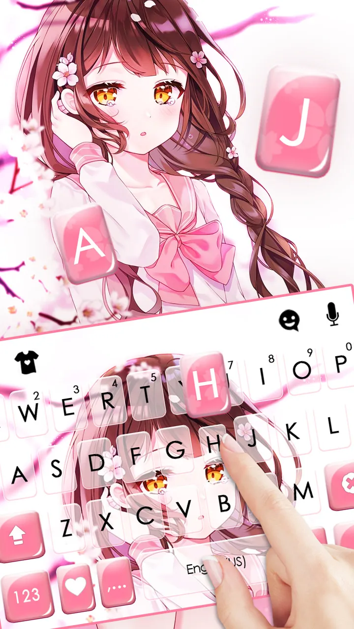 Anime Girl Sakura Keyboard | Indus Appstore | Screenshot