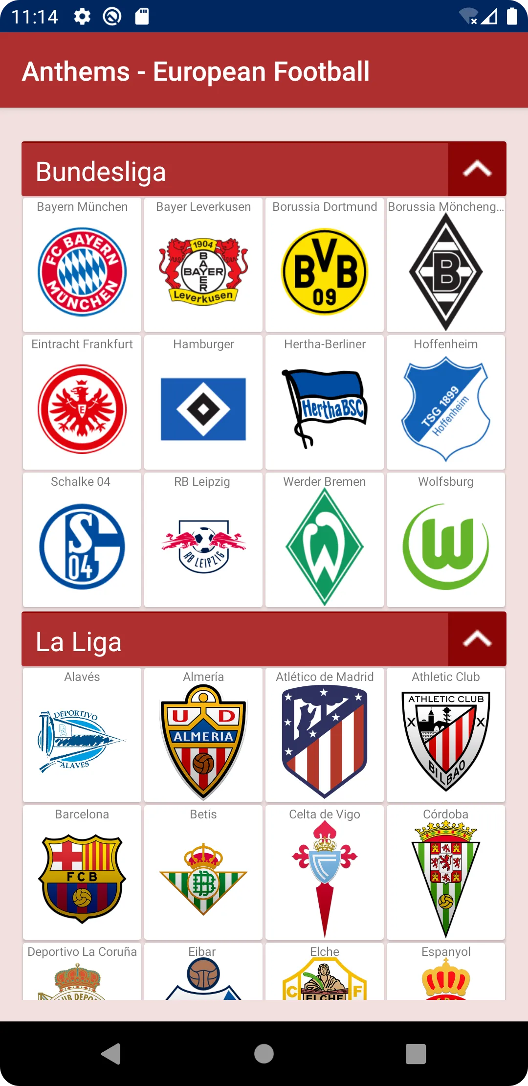 Anthems - European Football | Indus Appstore | Screenshot