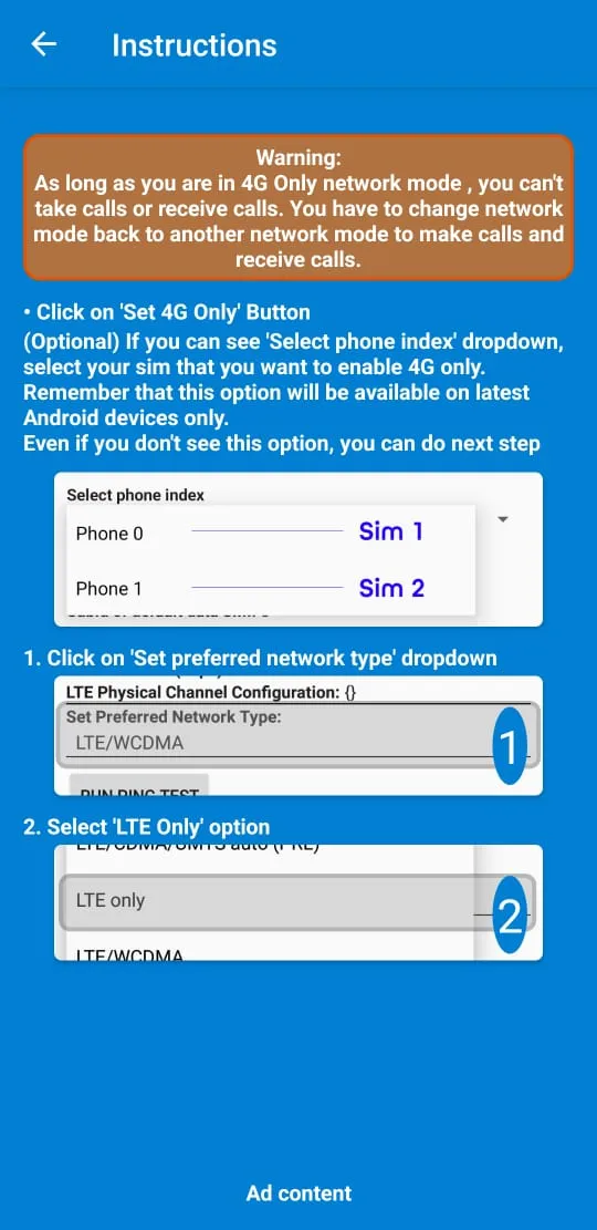 4G LTE Only Network Pro | Indus Appstore | Screenshot