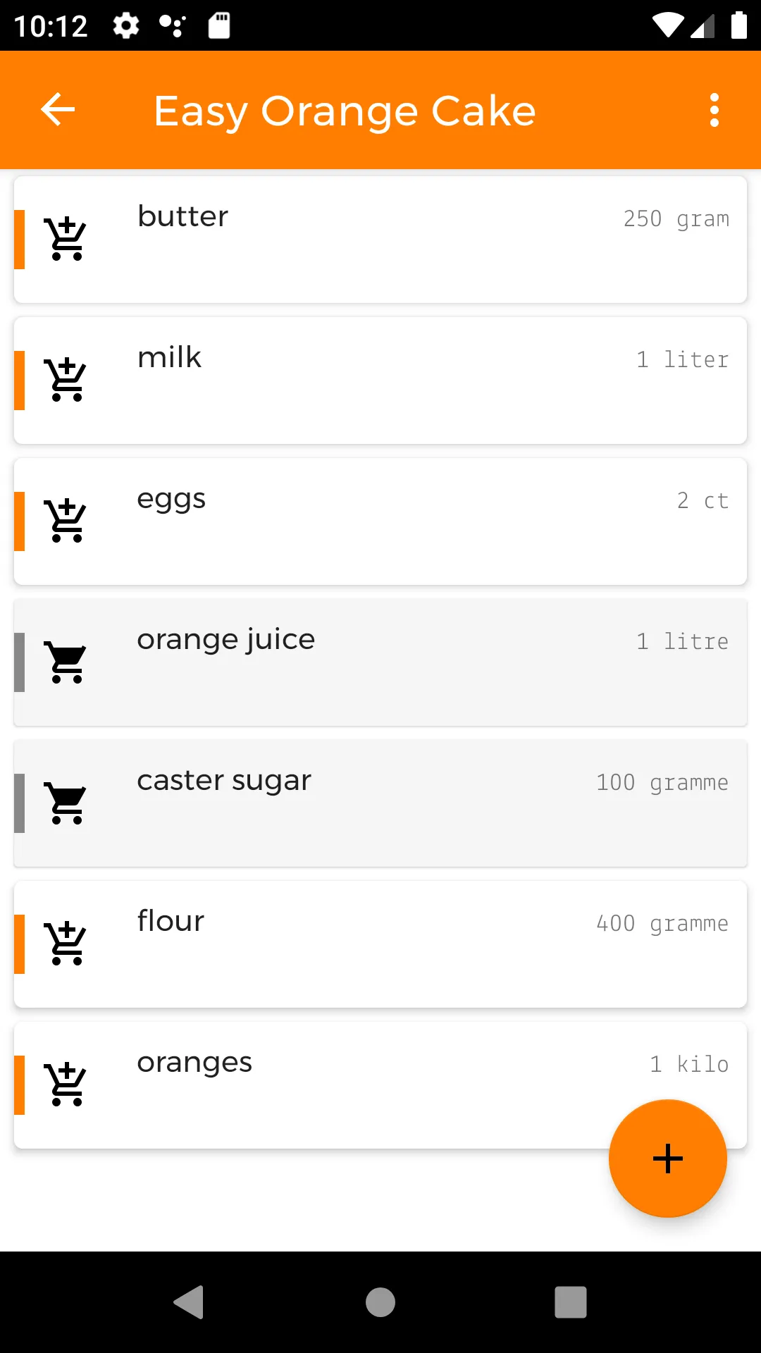 Shopping List "Orange" | Indus Appstore | Screenshot