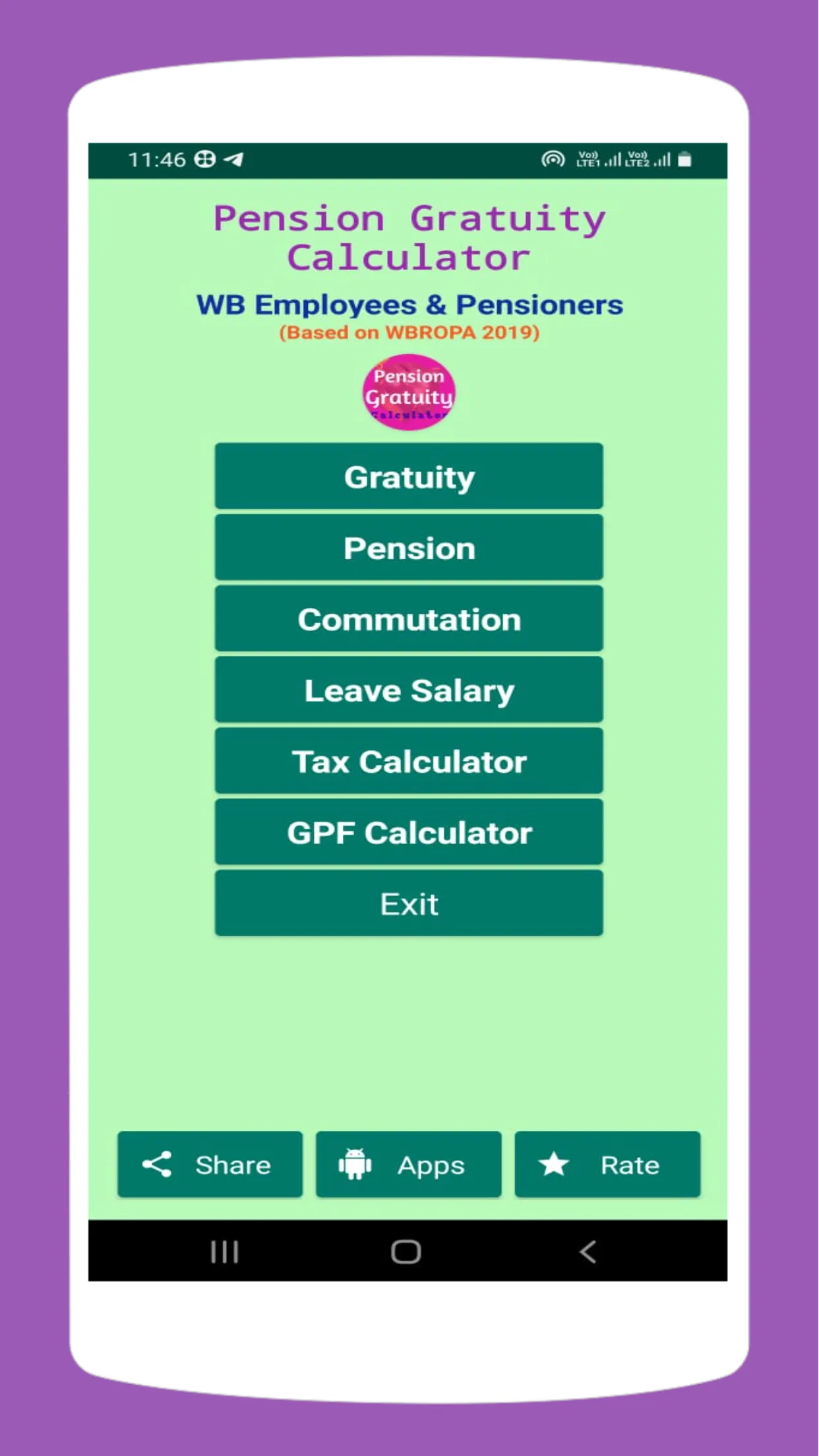 Pension Gratuity Calculator | Indus Appstore | Screenshot