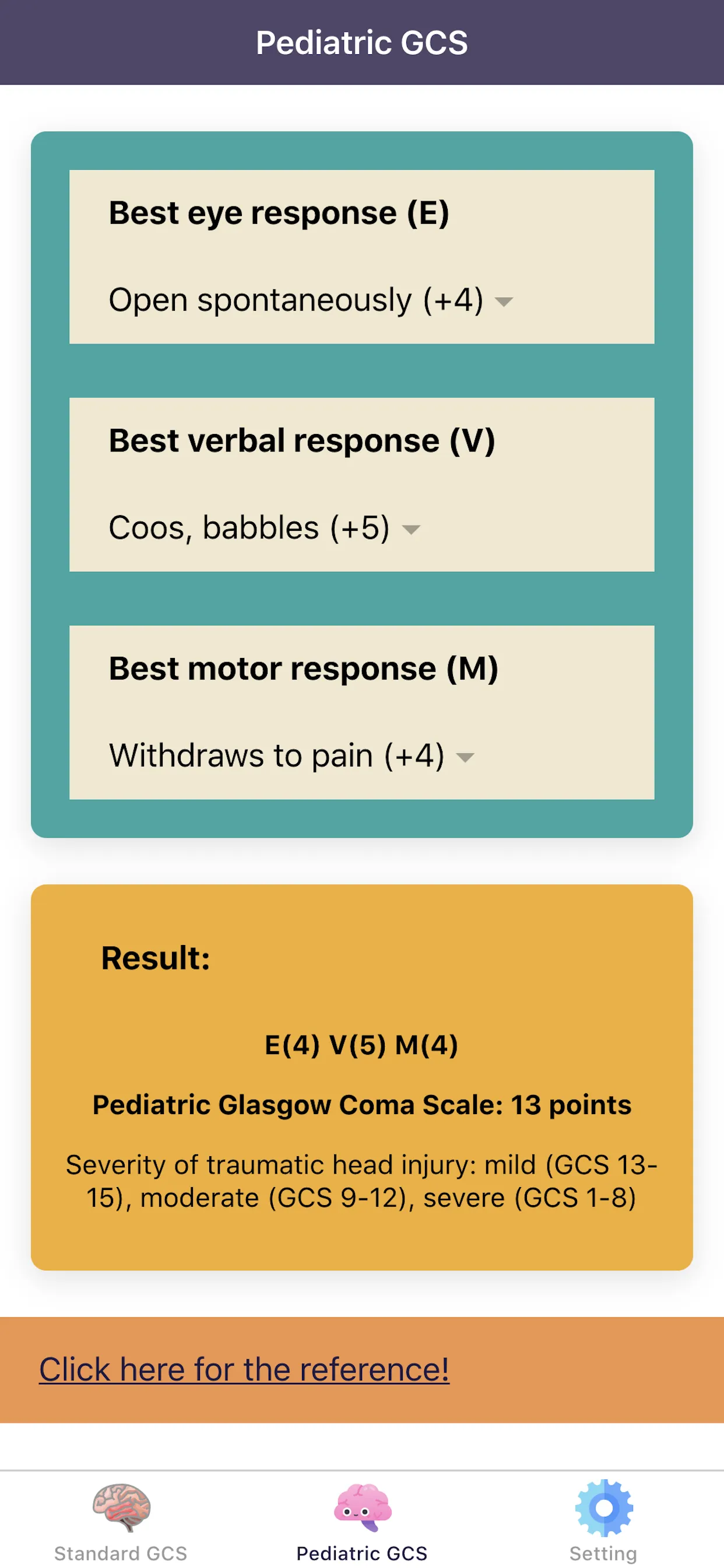 Glasgow Coma Scale (GCS) Score | Indus Appstore | Screenshot